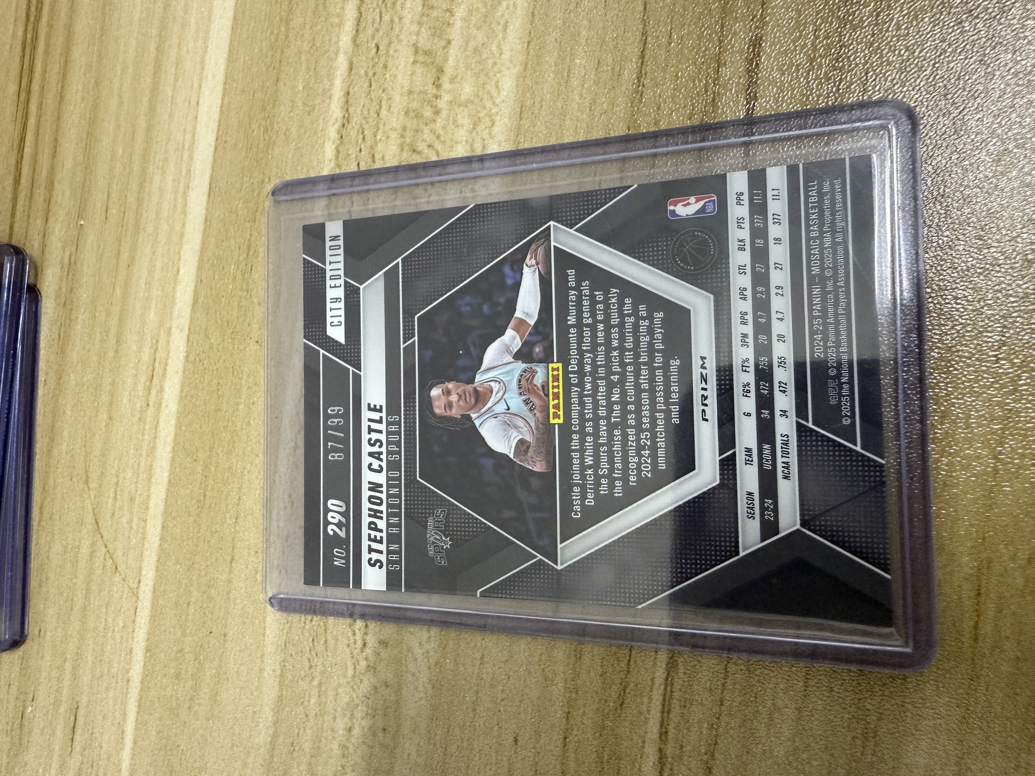 2024-25 Panini Mosaic Stephon Castle 斯蒂芬 卡斯尔 87/99编 新秀rc 紫折紫马赛克折平行 彩虹套必备 马刺潜力后卫 只发默认请看描述【KK】