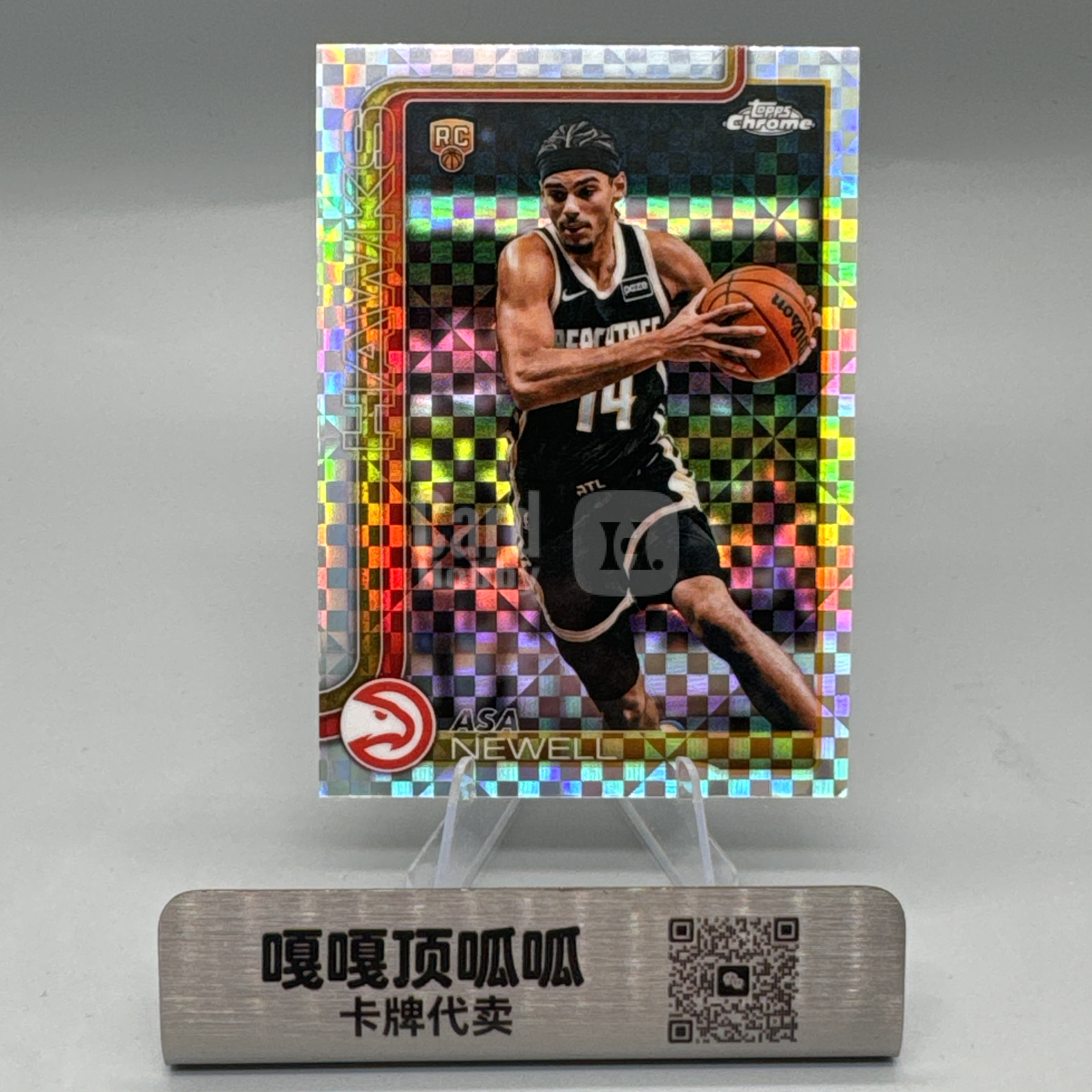 2026 Topps Chrome Update Asa Newell RC TCU 老鹰 新秀 阿萨 纽厄尔 银格子折 折射 瑕疵如图 曹哥