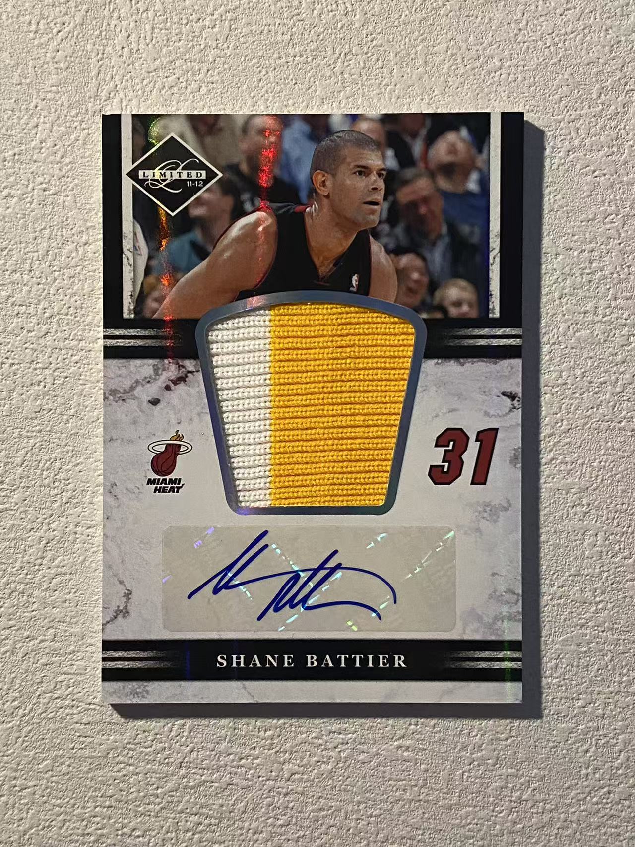 2011-12 Panini Limited Shane Battier 雷米特 热火 肖恩 巴蒂尔 /15编 低编 pa 签字 球衣 物料 稀有老卡 收藏必备