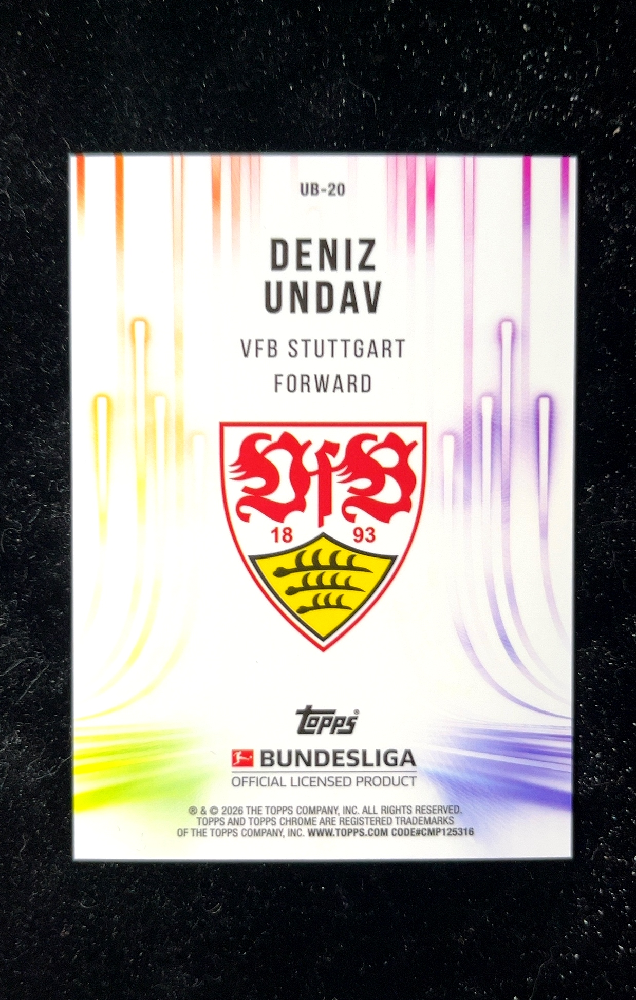 【小白1%代卖】2026 Topps Chrome 德甲 Ultrabeam 超光束特卡 DENIZ UNDAV 德尼兹·翁达夫 银折 折射 卡品如图 高价值 #UB-20 0603