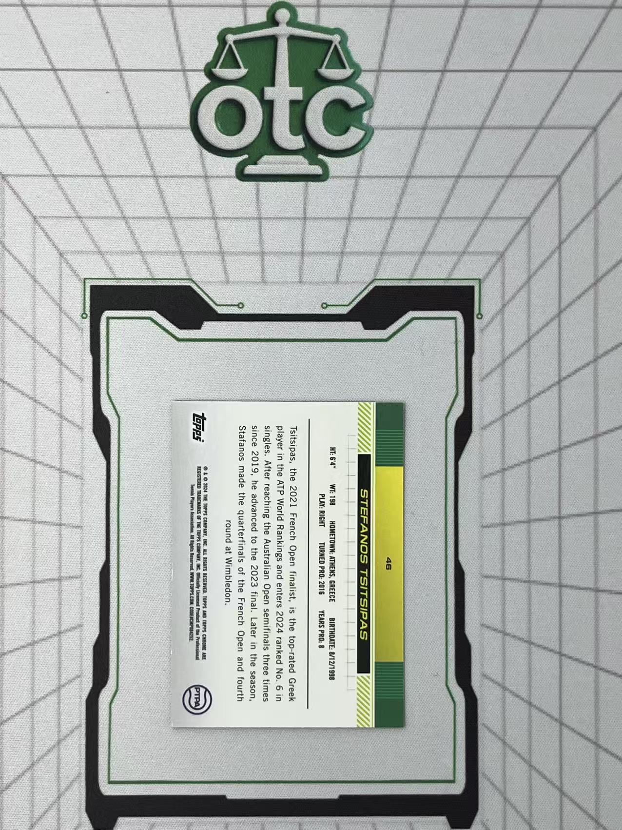 2024 Topps Chrome Stefanos Tsitsipas 【盎司收藏】网球 斯特凡诺斯 齐齐帕斯 1st 新秀 First 99编 绿折 JJ27