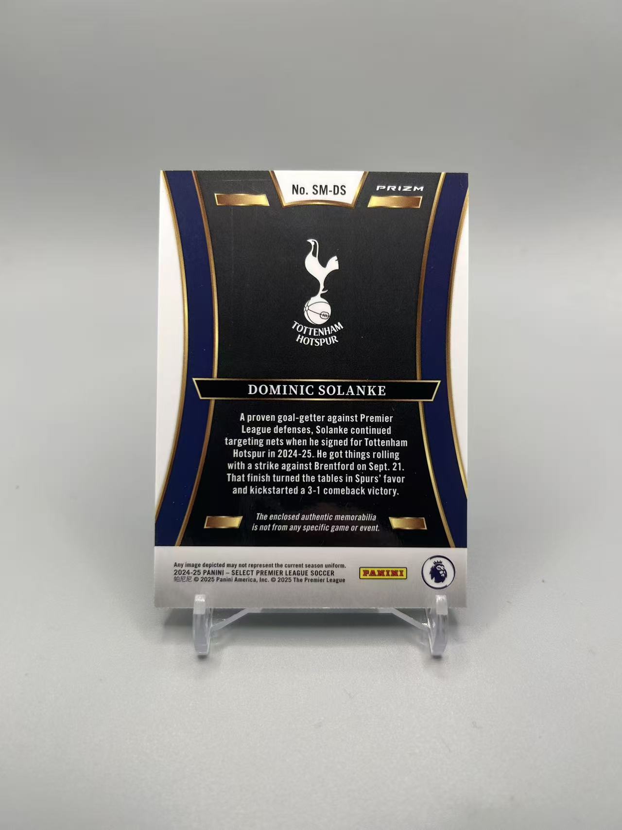 2024-25 Panini Select solanke 【灰灰代拍】英超 se 索兰克 热刺 球衣 物料 切割 银折 随无