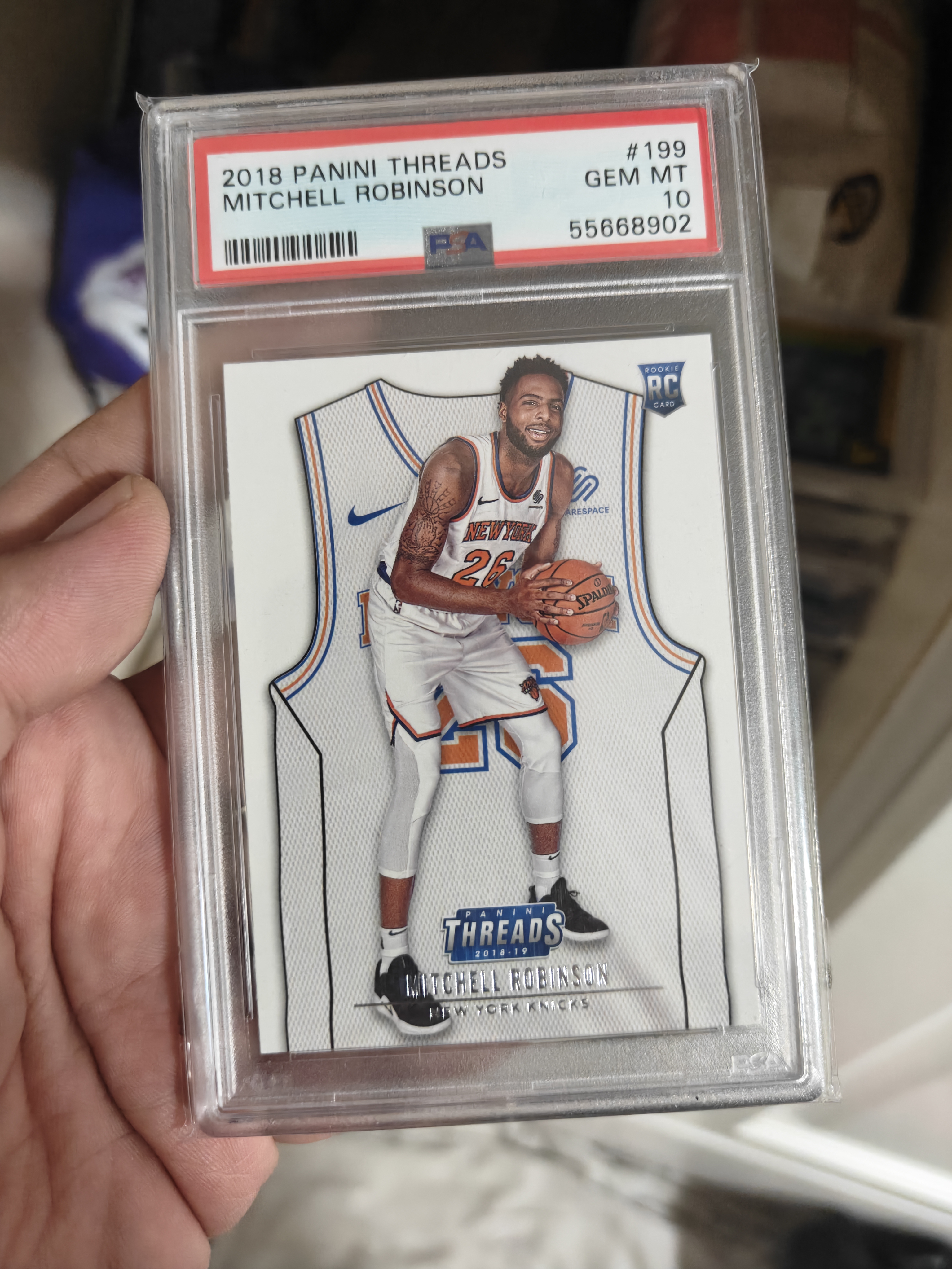 2018-19 Panini Threads Mitchell Robinson RC #199 PSA10 rookie 新秀年 选秀年 RC 小背心 尼克斯 米切尔 米切尔罗宾逊 罗宾逊