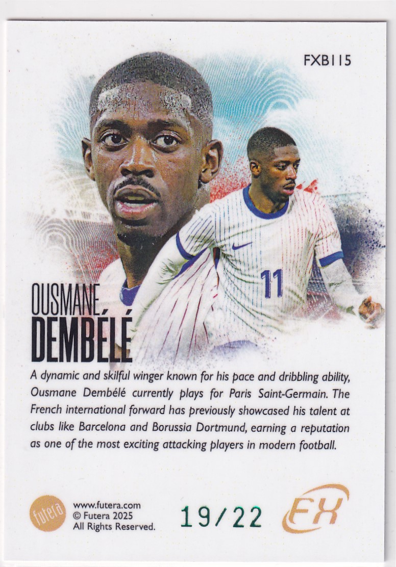 【thebighit】不累计004.2025 Futera FX 福特拉 法国 登贝莱 22编