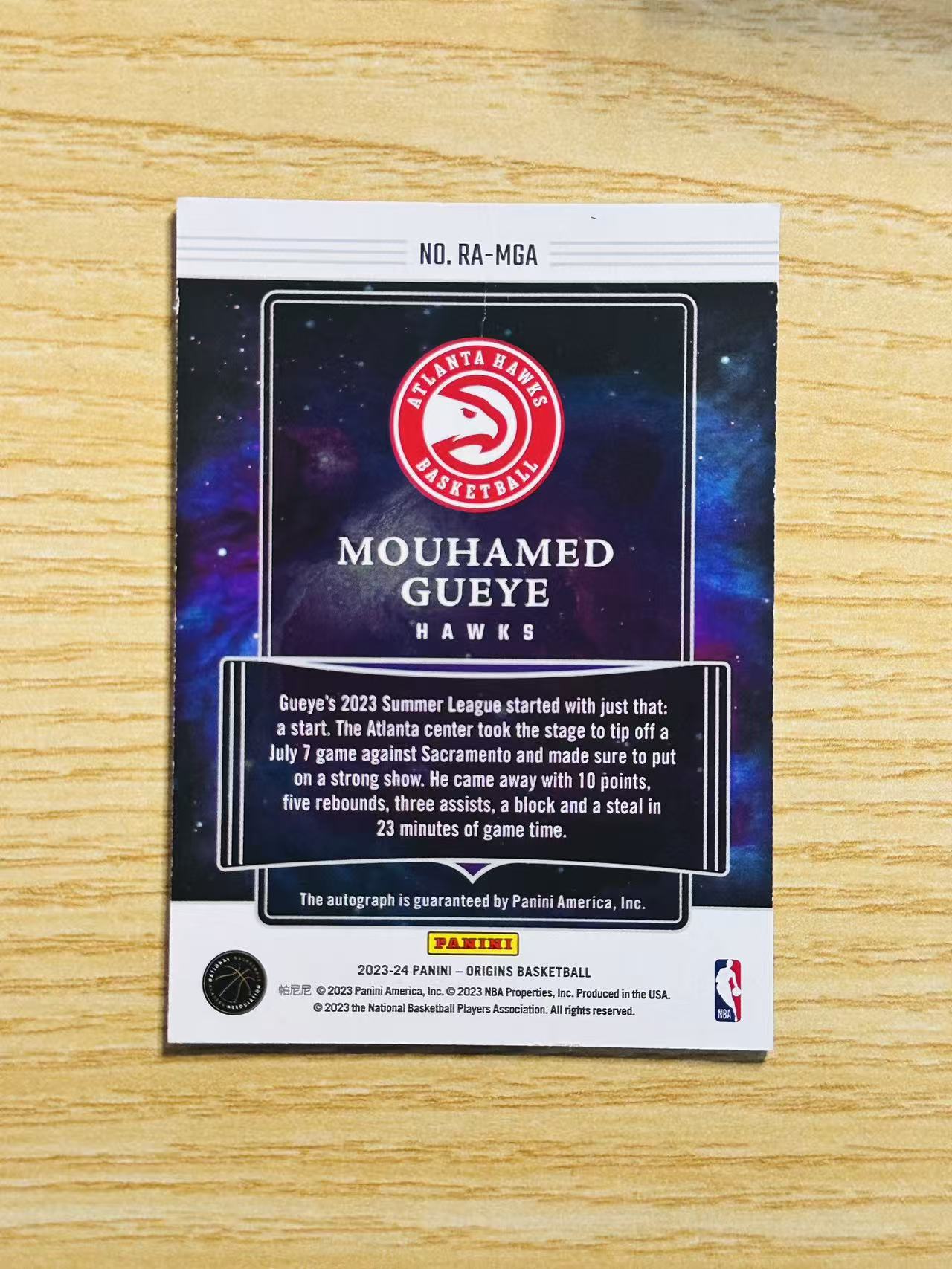 2023-24 Panini Origins Mouhamed Gueye RC #RA-MGA 穆罕默德 盖伊 老鹰 起源 签字 卡签 新秀