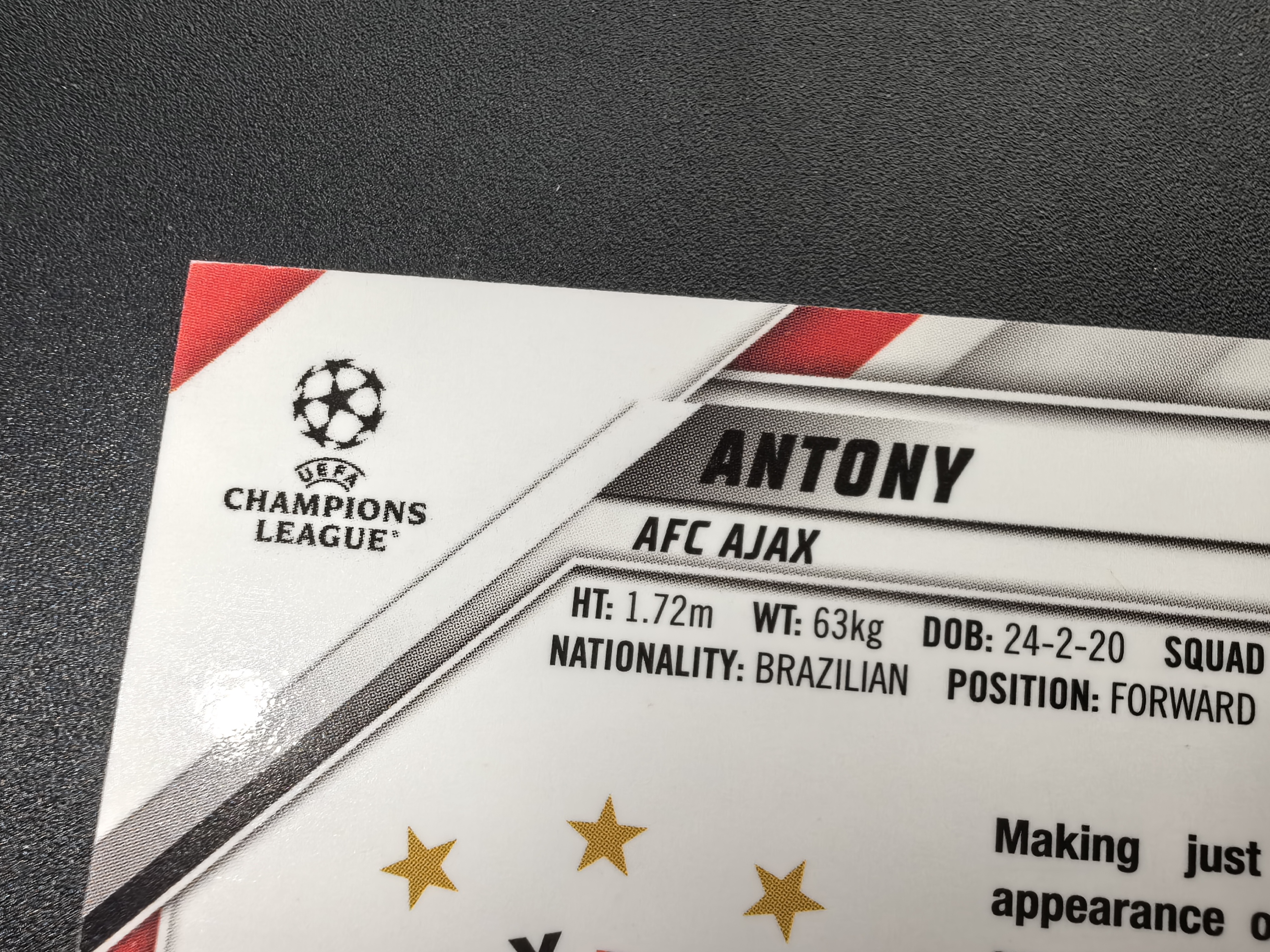 2022 Topps Chrome Antony 【麦考拍卖】m 安东尼 欧冠tc 曼联 巴西 阿贾克斯 超低编限量/10编 正红折射 微瑕如图