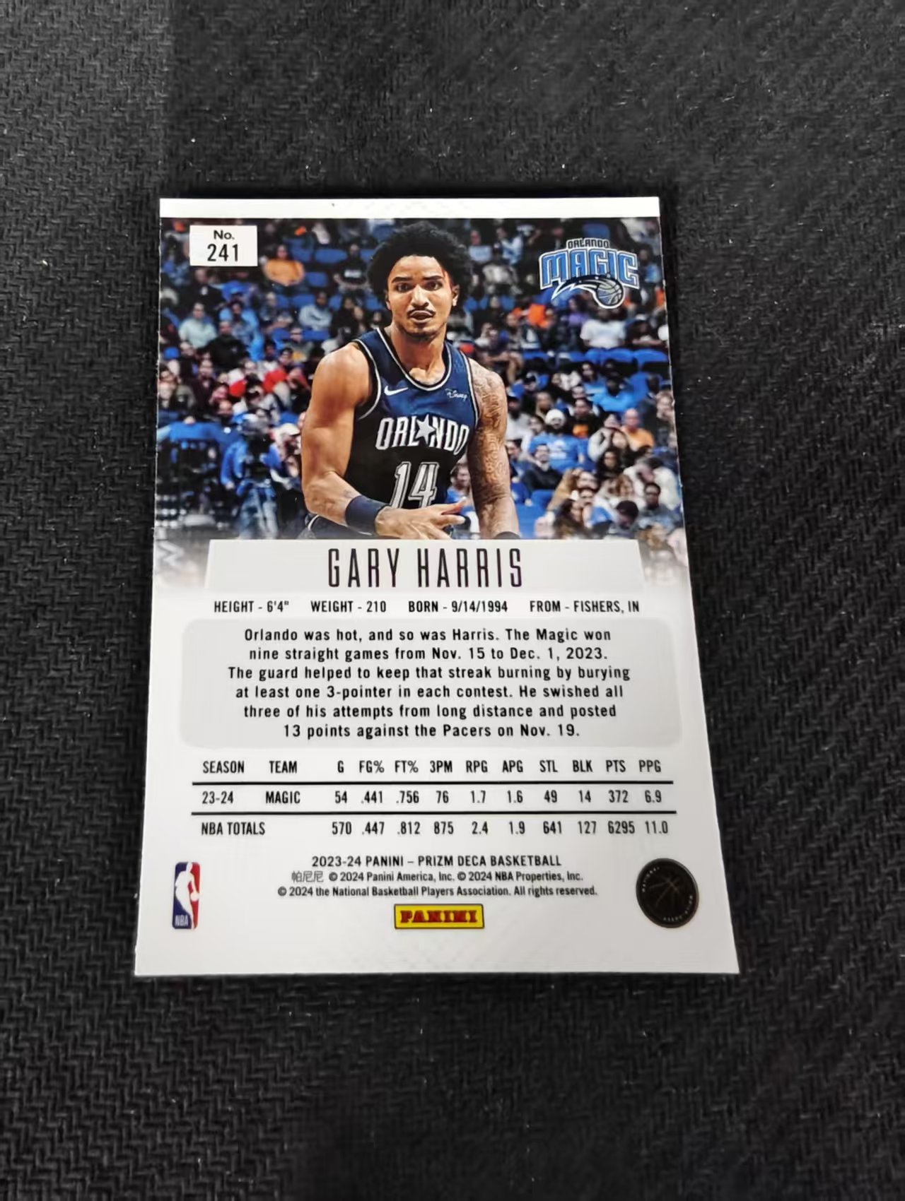【可合并,不累计】2023-24 Panini Prizm Gary Harris 魔术 加里 哈里斯 DECA元年复刻复古 PZ 不保卡品 介意勿拍 #241
