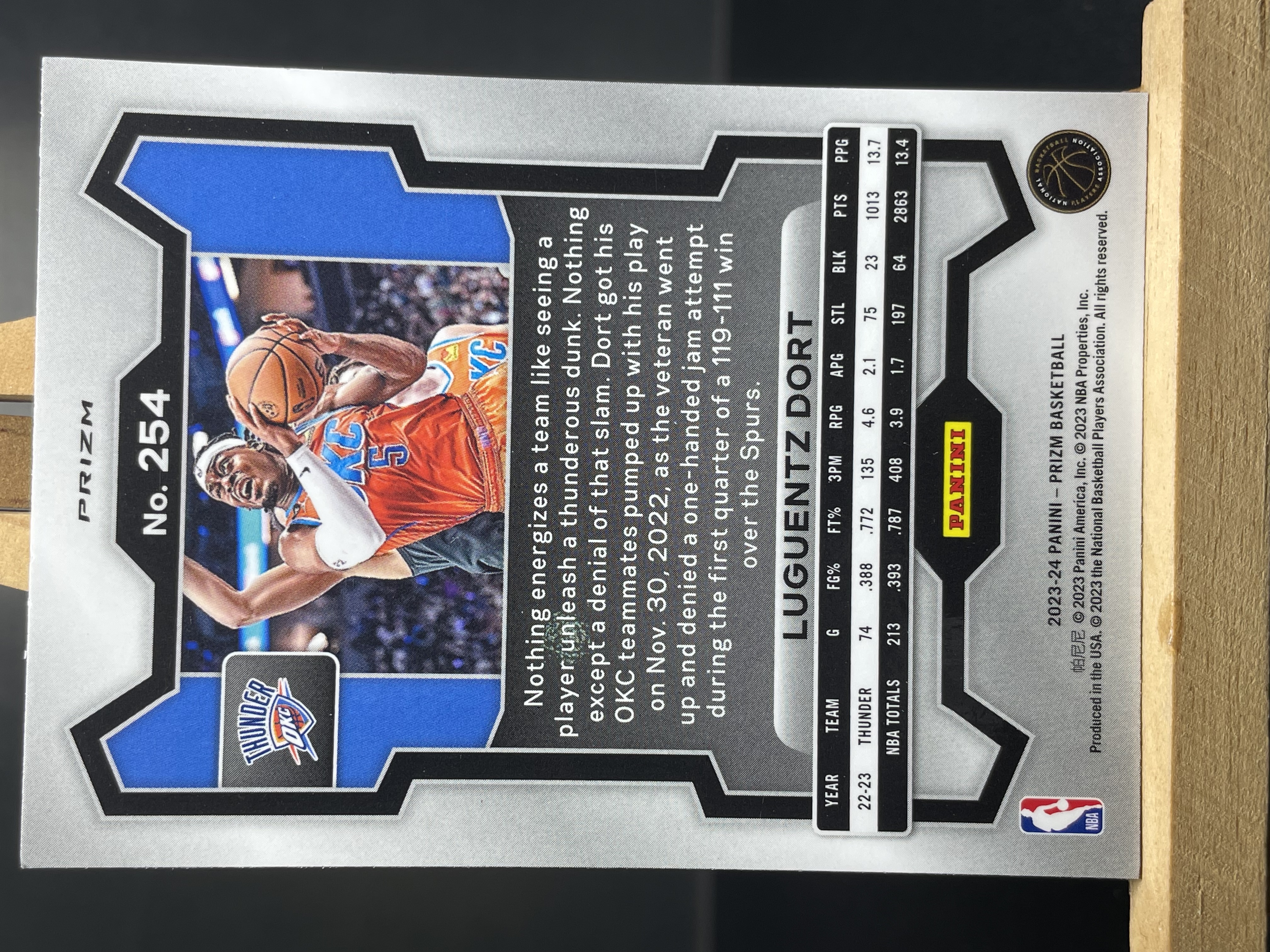 (B3) 2023-24 PANINI PRIZM 红波纹 吕冈茨 多尔特 雷霆 实卡好看 收藏凑套必备 卡品如图!!!