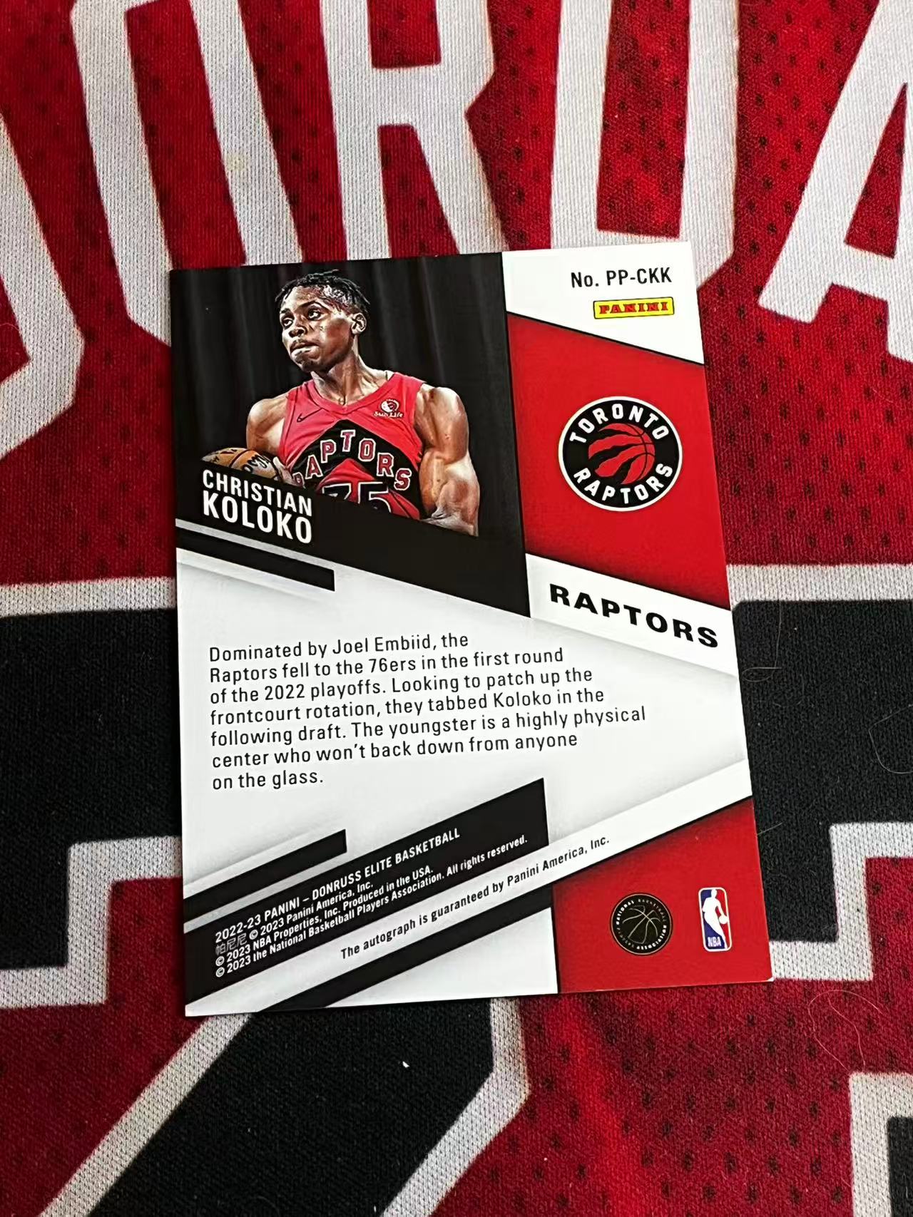 【接寄拍】2022-23 PANINI ELITE 精英系列 猛龙 新秀RC 克里斯蒂安科洛科 科洛克 签字卡 卡签 笔友签 专收凑套必备【烂臭嘴拍卖】