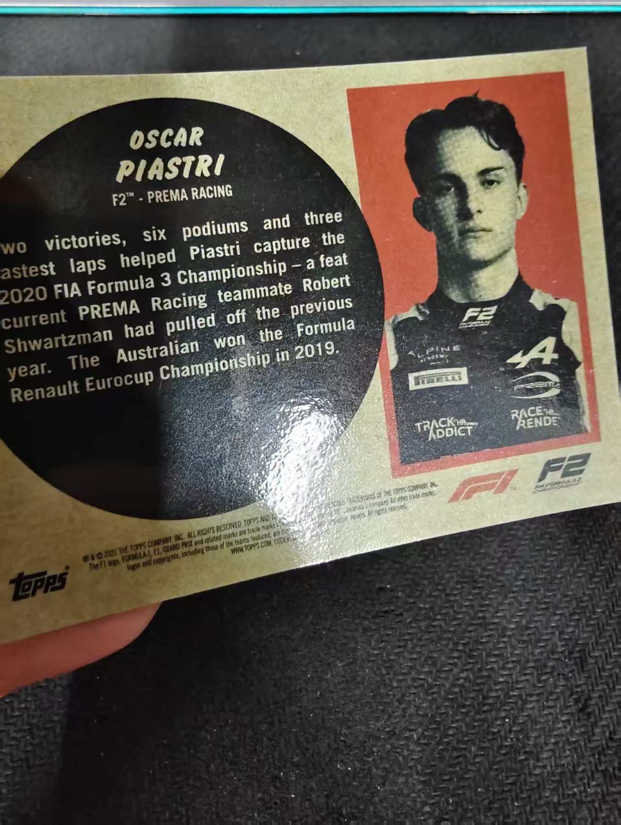 2021 Topps Chrome F1 Oscar Piastri 奥斯卡 皮亚斯特里 迈凯伦车队 银折 F1 划痕 边角瑕疵 #OP