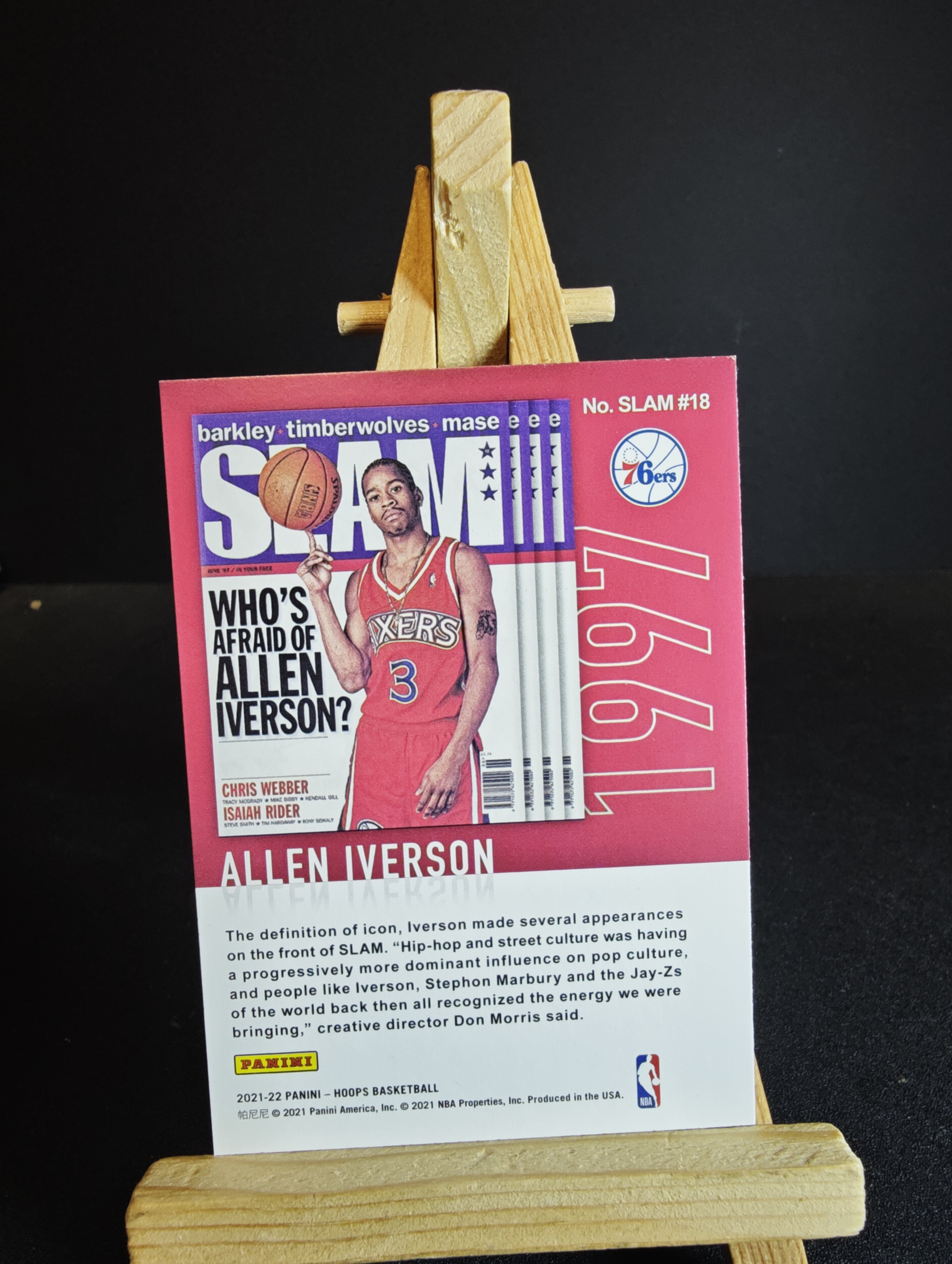 2021-22 Panini NBA Hoops Allen Iverson hoops 阿伦 艾弗森 杂志 特卡 卡品如图 杰瑞11.15 91代拍