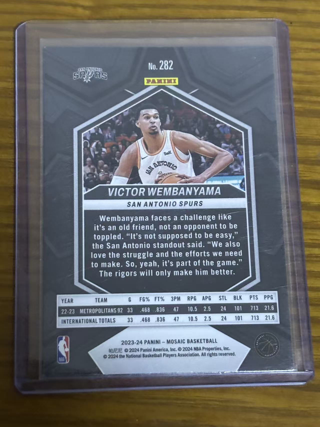 2023-24 Panini Mosaic Victor Wembanyama RC 【磊子球星卡】马赛克 马刺 新秀RC 文班亚马 city 城市特卡 base