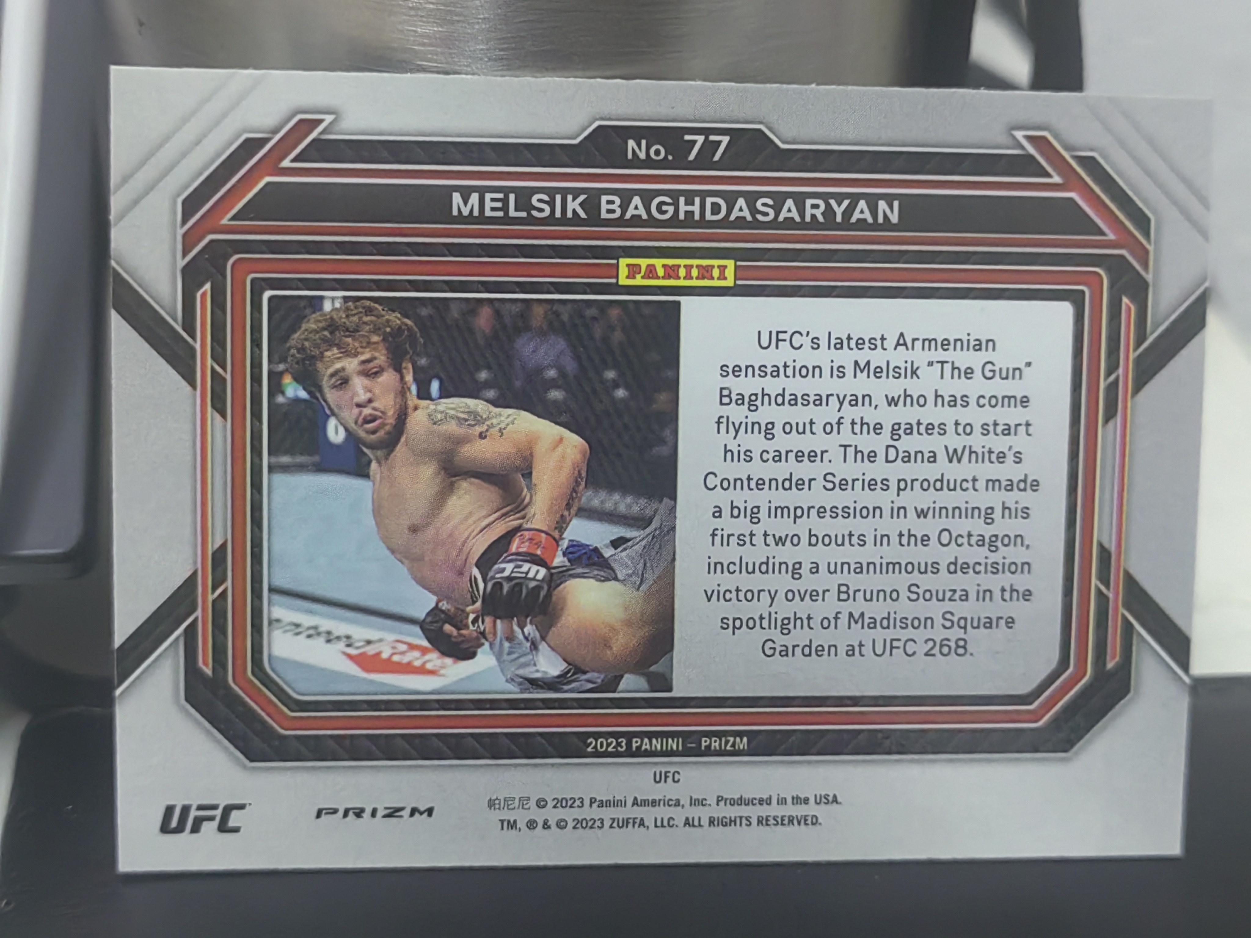 2023 Panini Prizm Melsik Baghdasaryan RC PZ 横版 泡泡折 新秀 梅尔西克·巴格达萨良 羽量级 格斗 白边白角 不保卡品 卡品如图