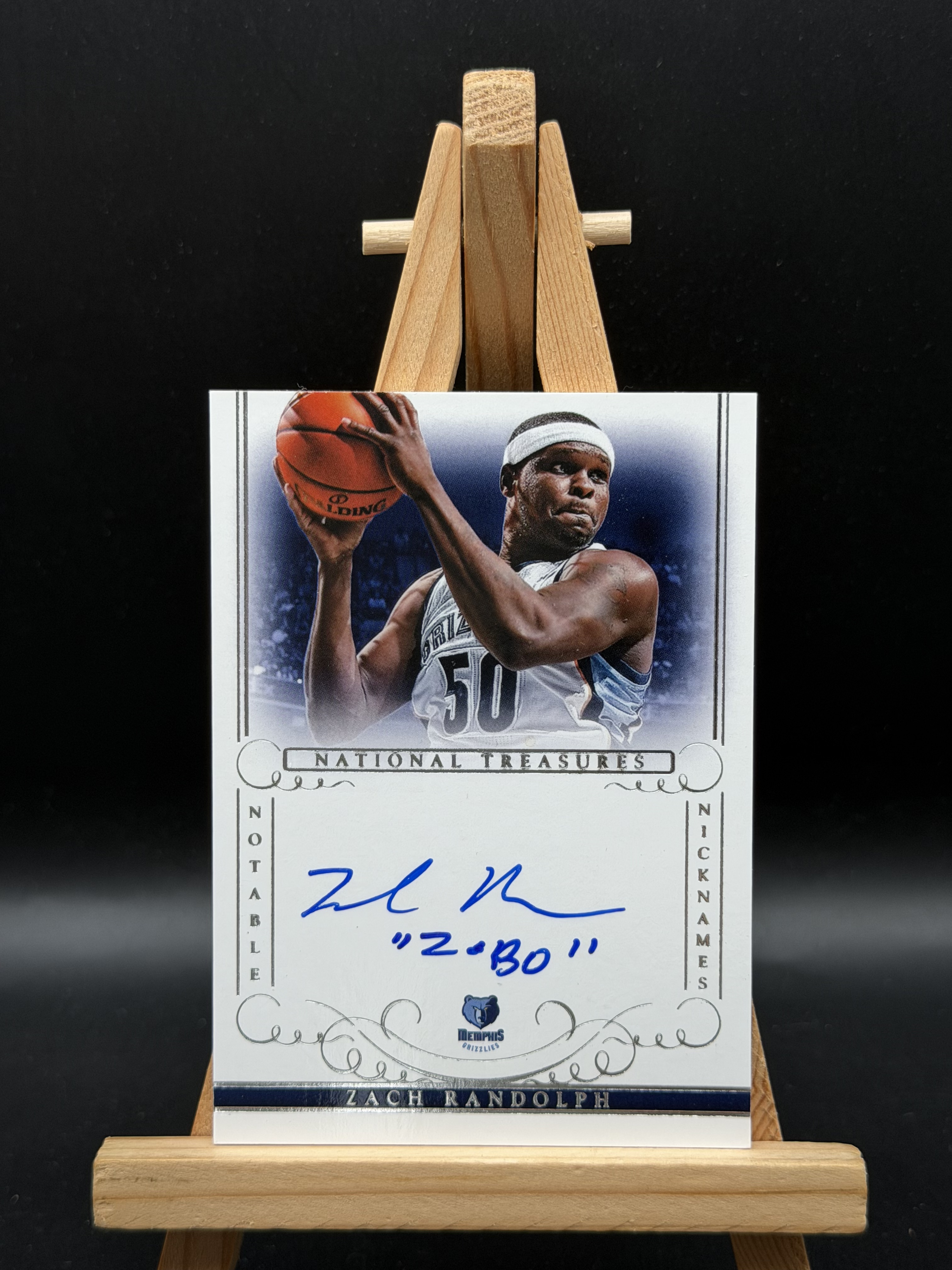 2013-14 Panini National Treasures Zach Randolph 扎克 兰多夫 灰熊 国宝 nicknames 绰号签 铭文签 Z-Bo 49编 卡签 签字