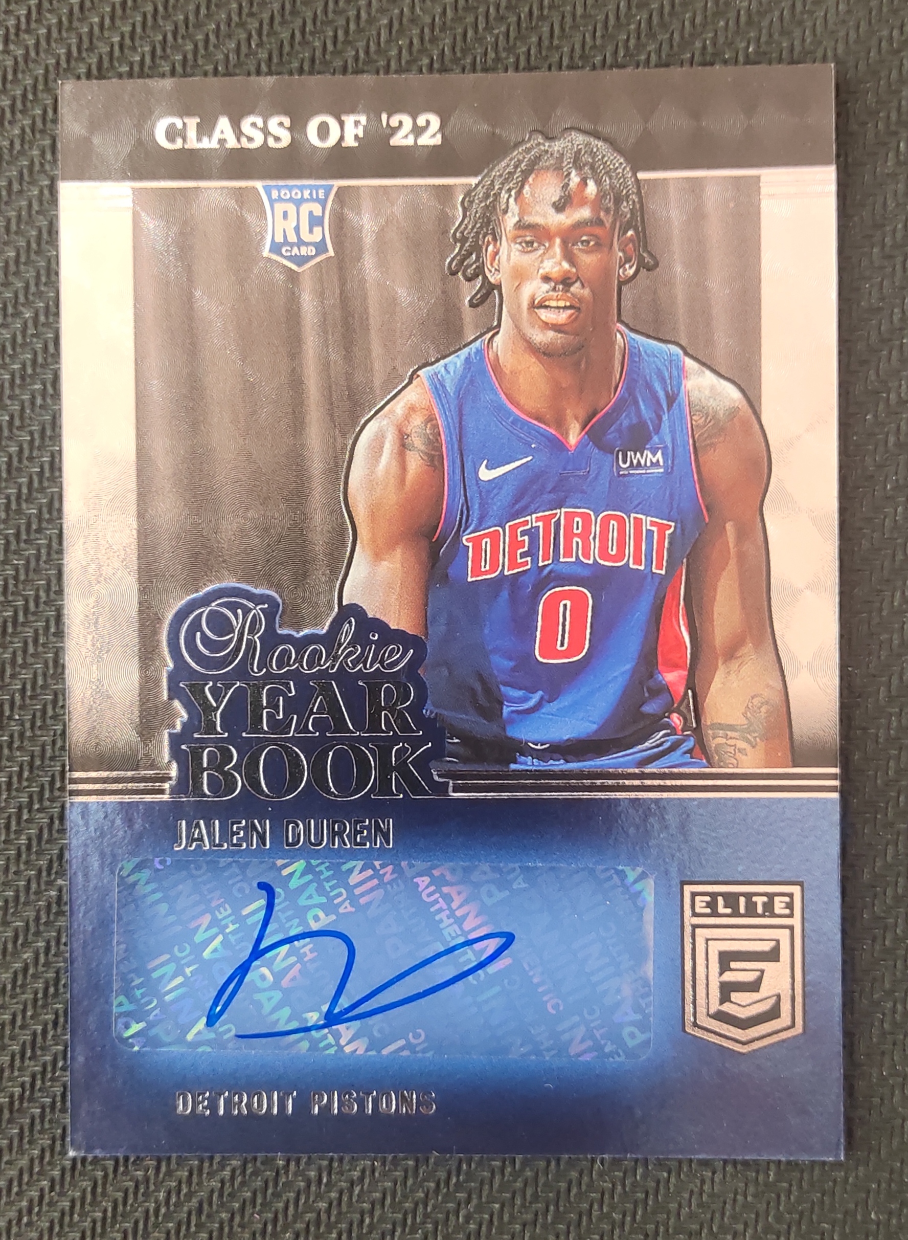 2022-23 Panini Elite Jalen Duren RC 杰伦 杜伦 活塞 新秀 精英 签字 贴签 瑕疵如图