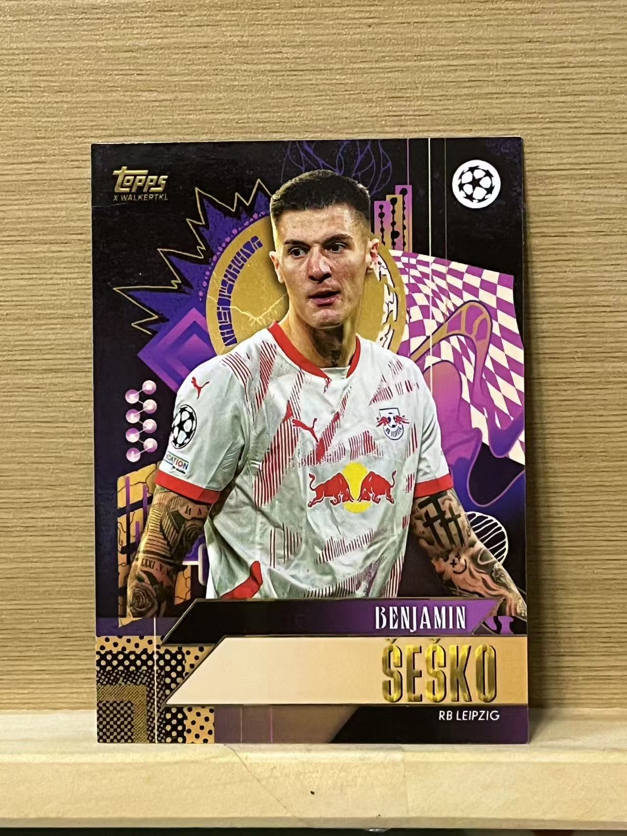 2024 Topps UEFA benjamin sesko 塞斯科 莱比锡红牛  gold 欧冠 实卡精美 收藏必备 A6