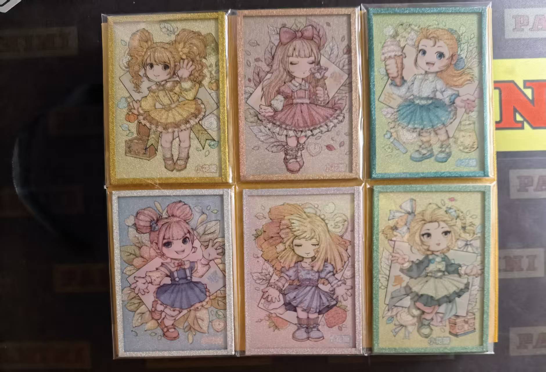 【DLDL拍卖】小花瓣艺术文创 6根 色纸 一套6张 lot6【卡边角表面见图】