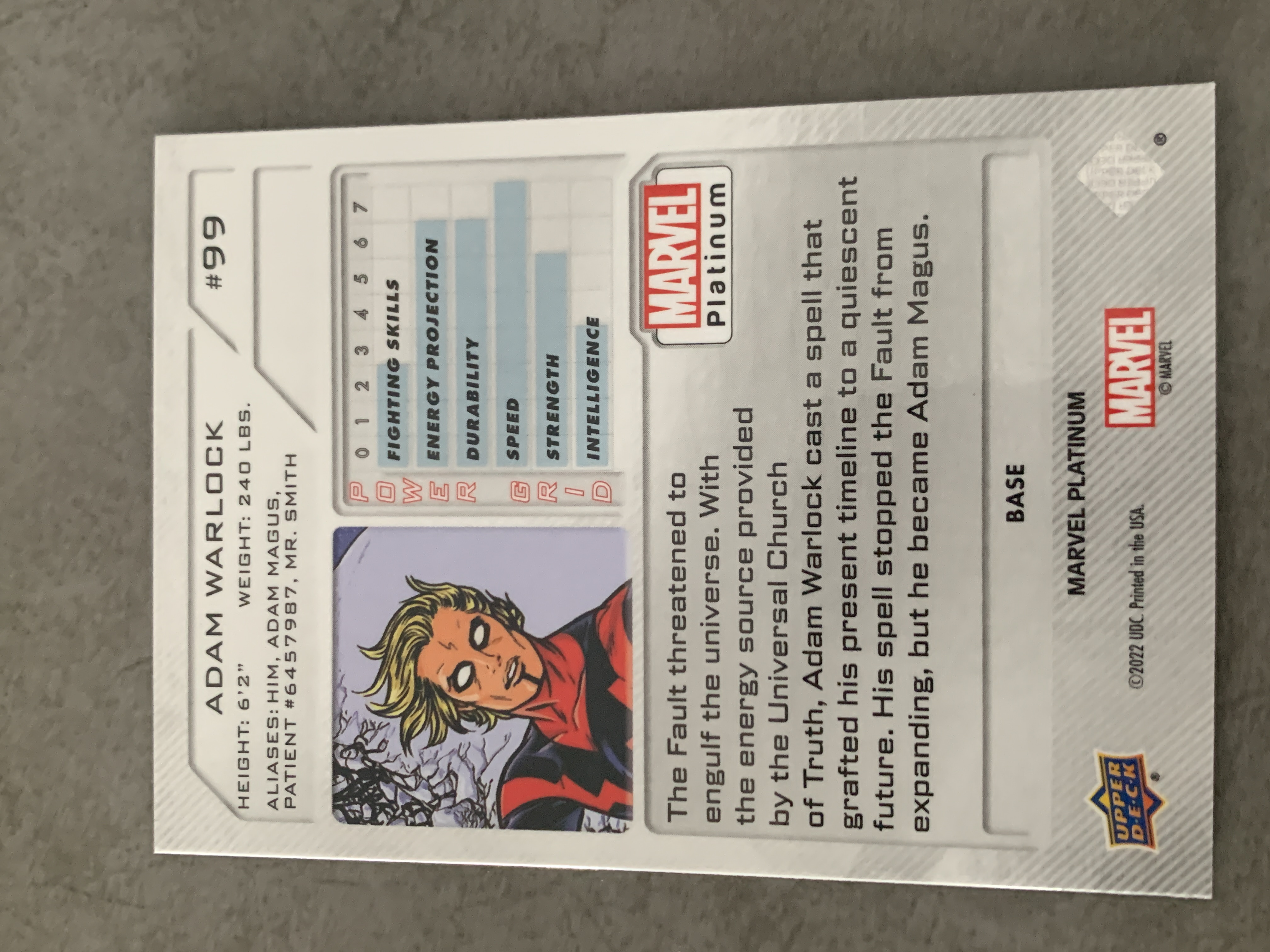 (A8) 2022 UPPER DECK 漫威 BASE 魔士亚当 实卡好看 收藏凑套必备 卡品如图 !!!