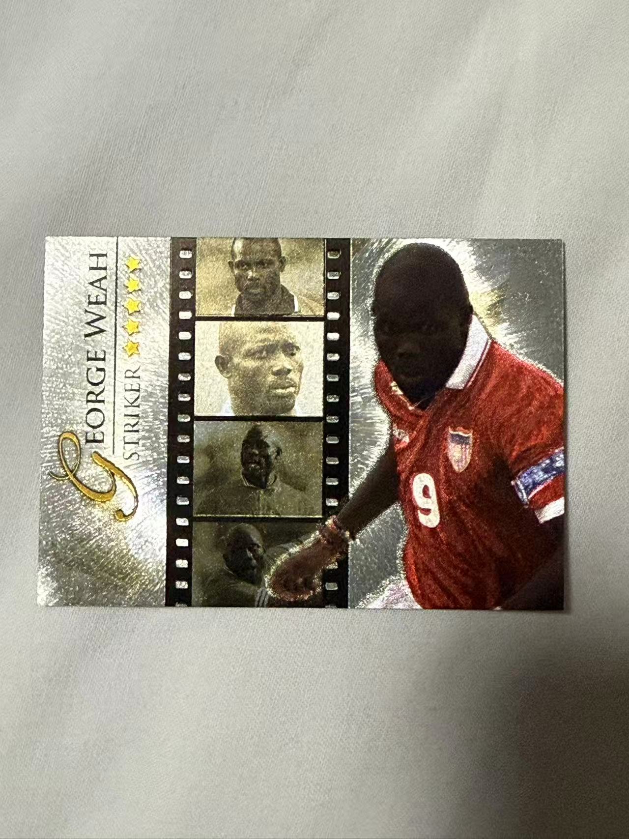 2008 Futera Futera Unique George Weah 【mxn拍卖】维阿 威赫 传奇 特卡 大比例 10多年老卡 利比里亚 AC米兰 大巴黎 马赛 曼城 不发到付