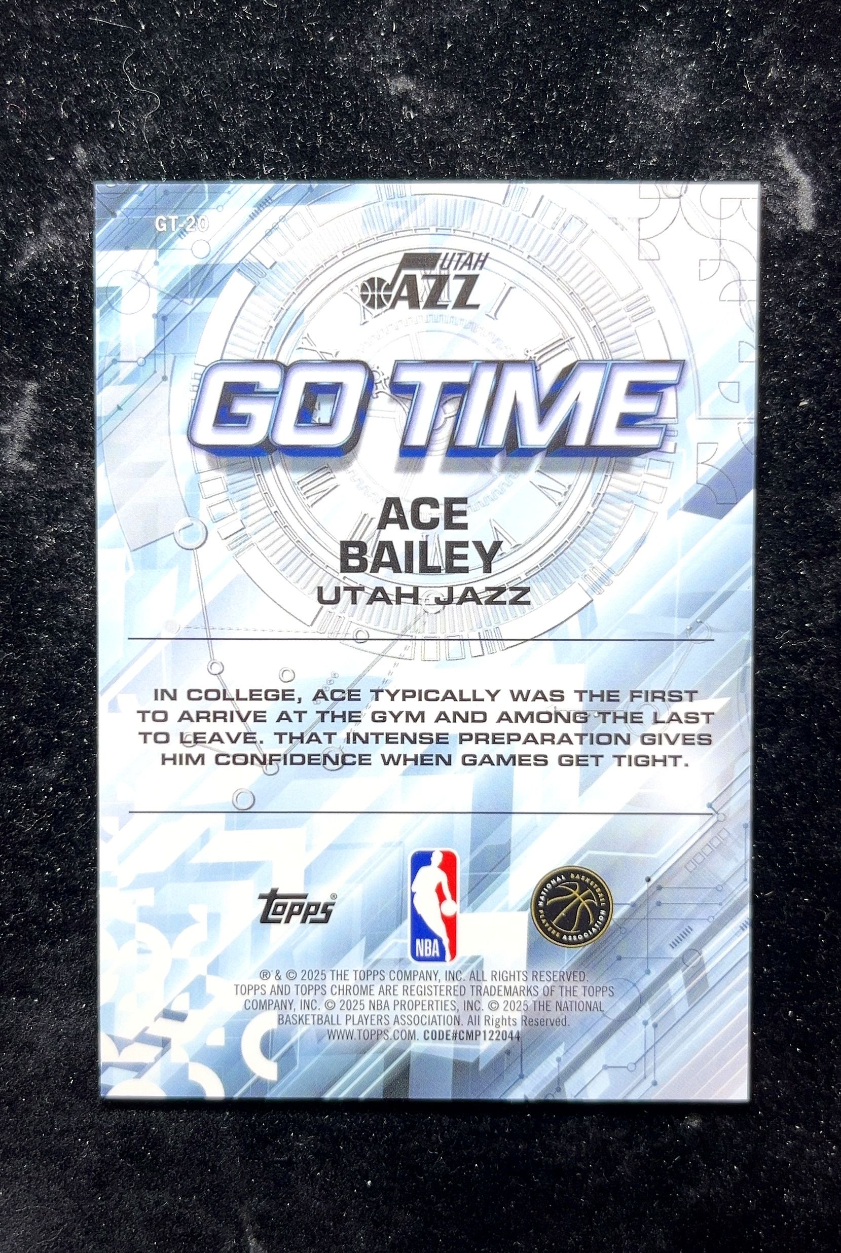 【小白1%代卖】2025 Topps Chrome Go Time Ace Bailey 新秀 RC 卡品如图 高价值 #GT-20 Utah Jazz 犹他爵士 0702