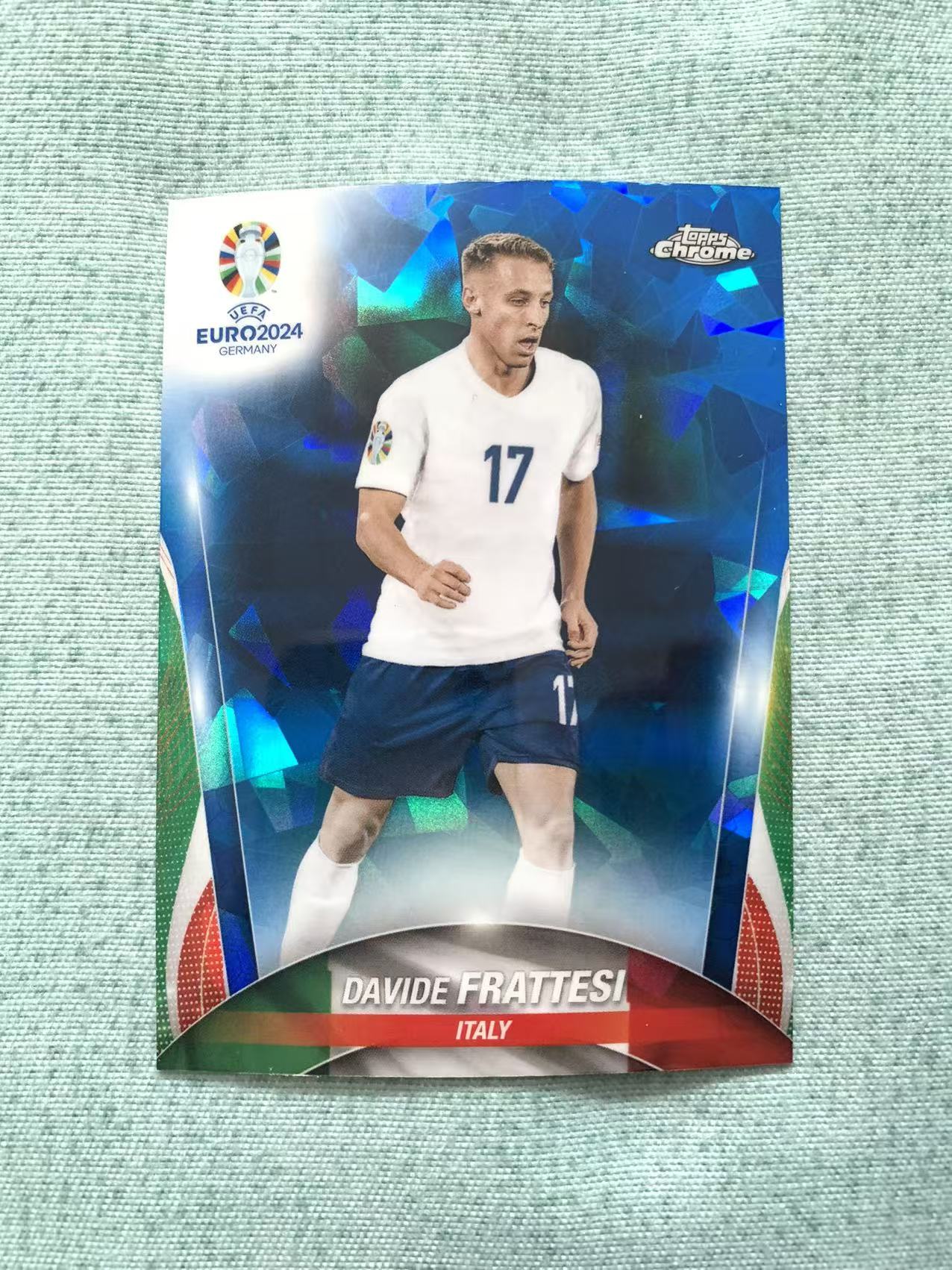 2024 Topps Chrome 欧洲杯蓝宝石 Davide Frattesi 弗拉泰西 蓝碎冰折 意大利 国米 国际米兰 青青