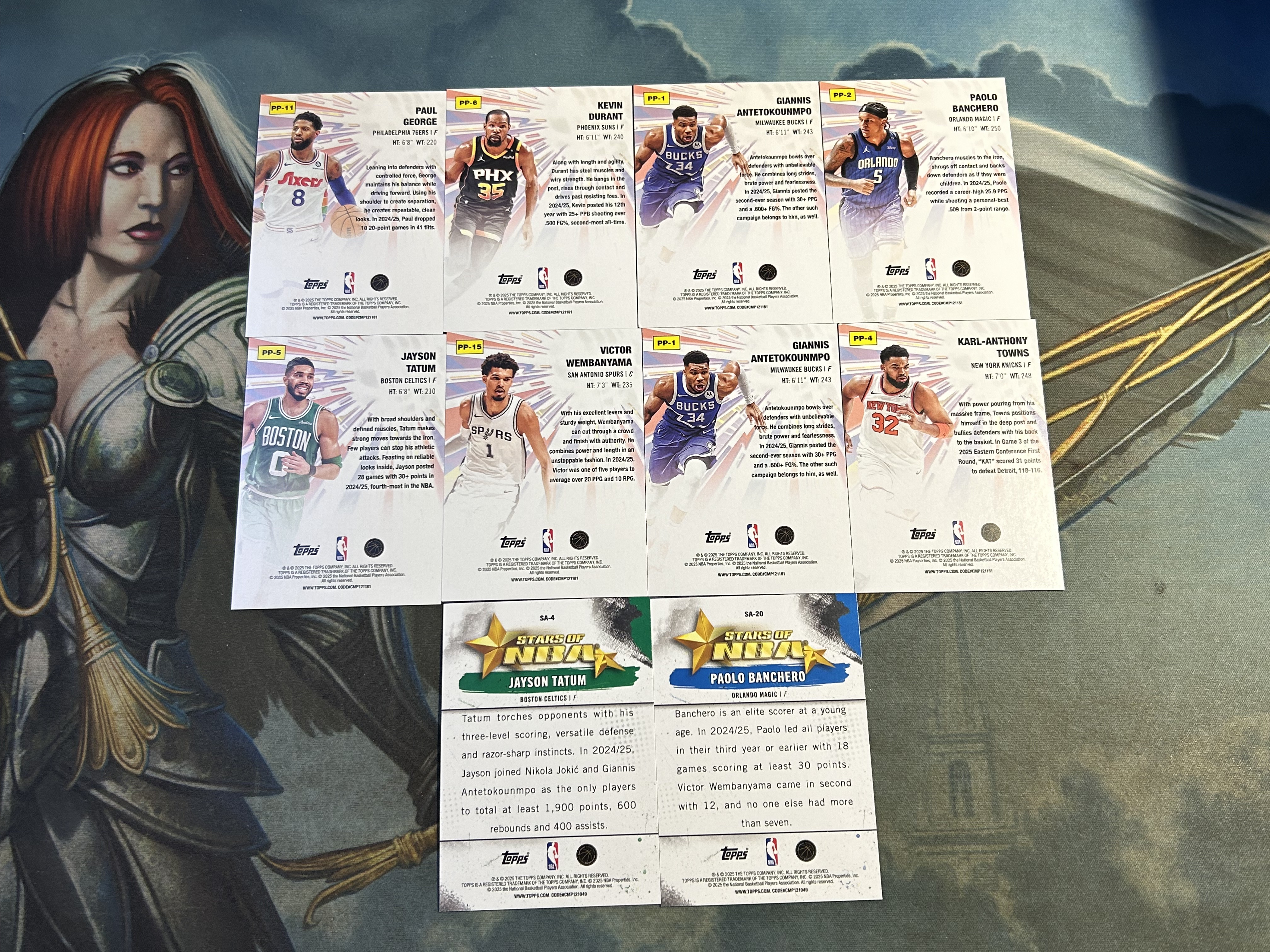 2025-26 TOPPS 特卡 10张一起 Jayson Tatum 塔图姆+班凯罗 唐斯 字母哥 文班亚马 杜兰特 等 (打包不保品)《苏州卡通》Z【SJ】