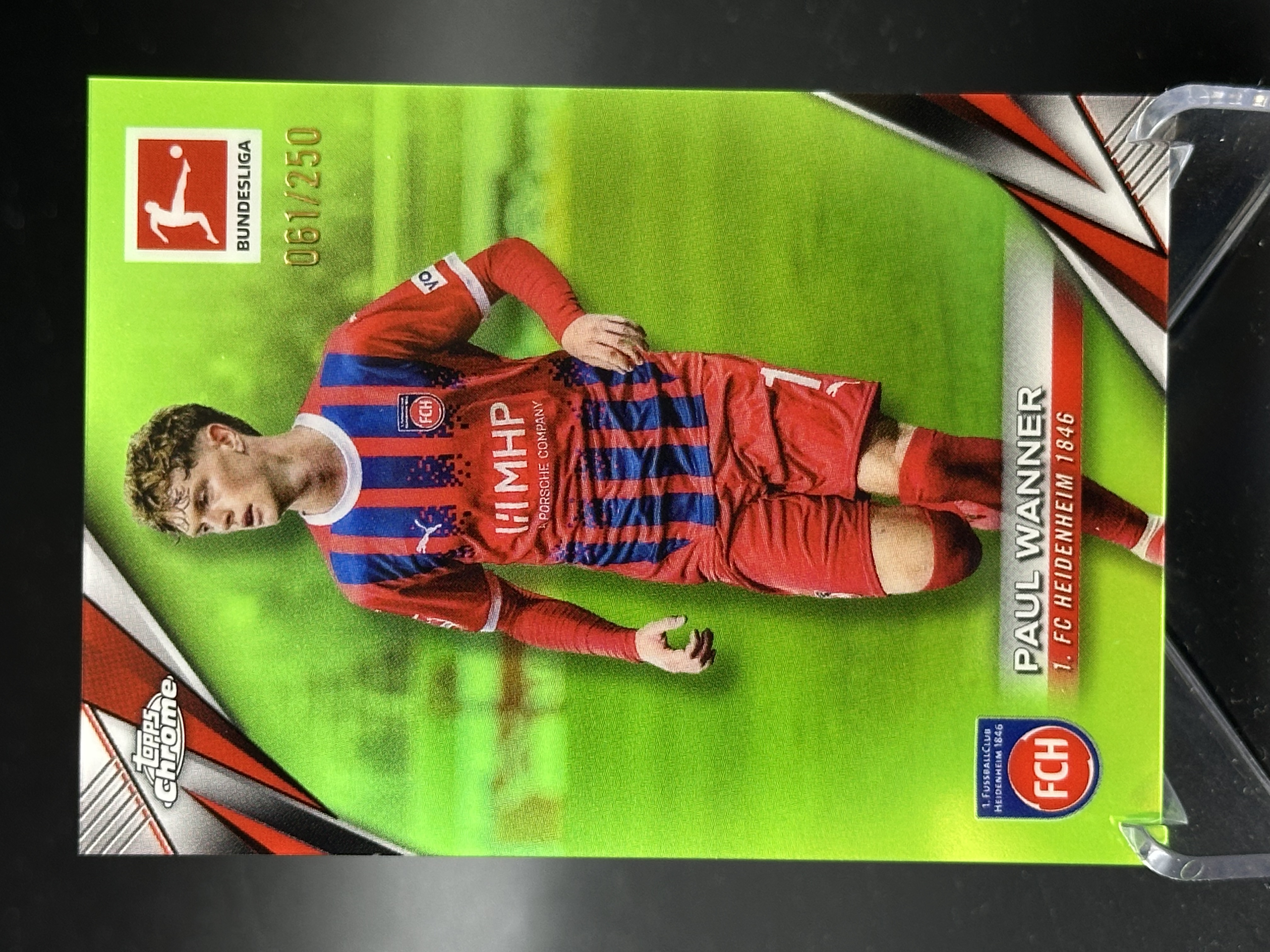 2024-25 Topps Chrome Paul Wanner 【小黄拍卖】德甲 保罗 万纳 海登海姆 绿折 061/250编「cook」