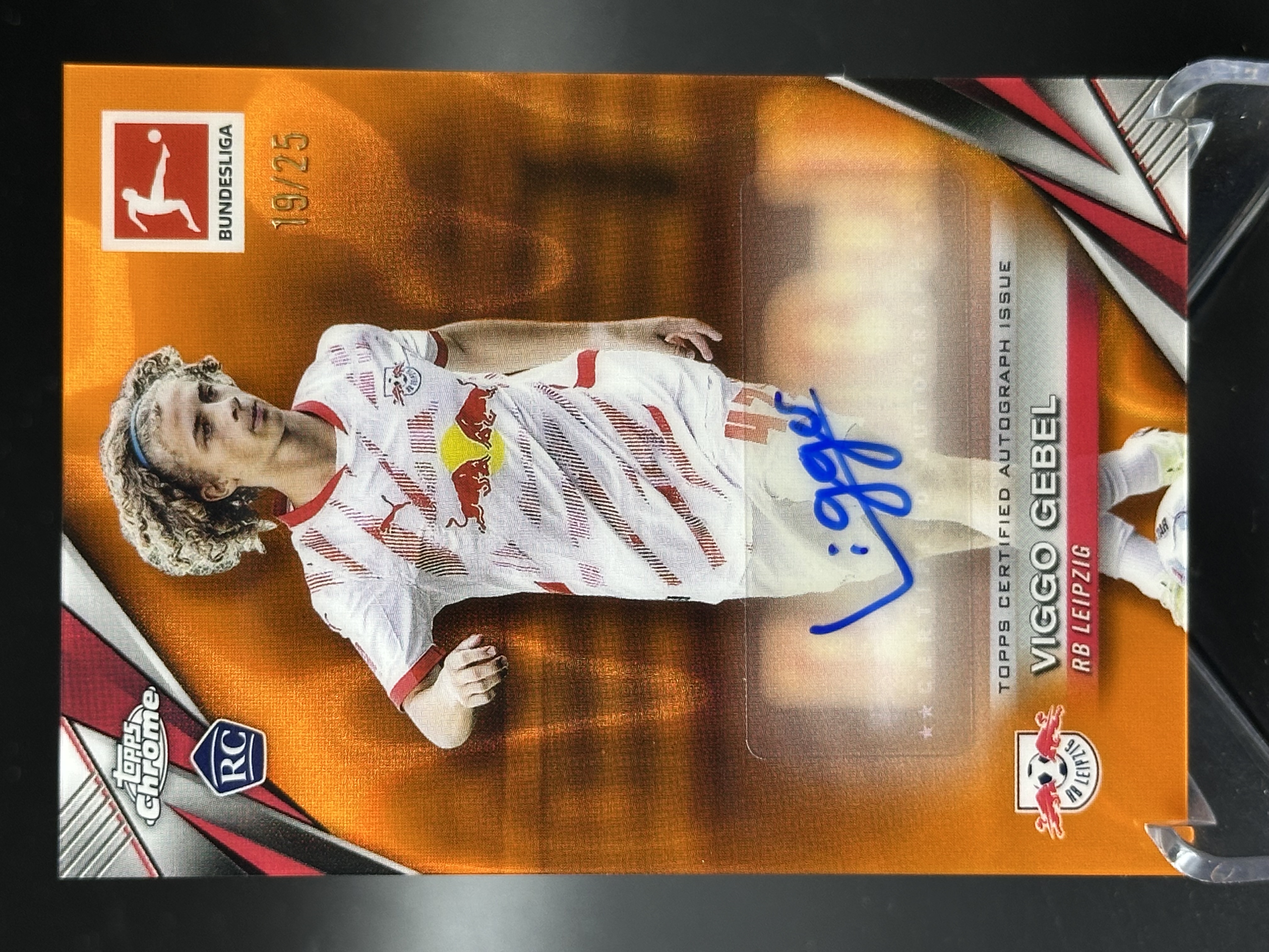 2024-25 Topps Chrome gebel 【小黄拍卖】德甲 耶贝尔 加贝尔 莱比锡红牛 新秀 rc 签字 橙折 19/25编「cook」