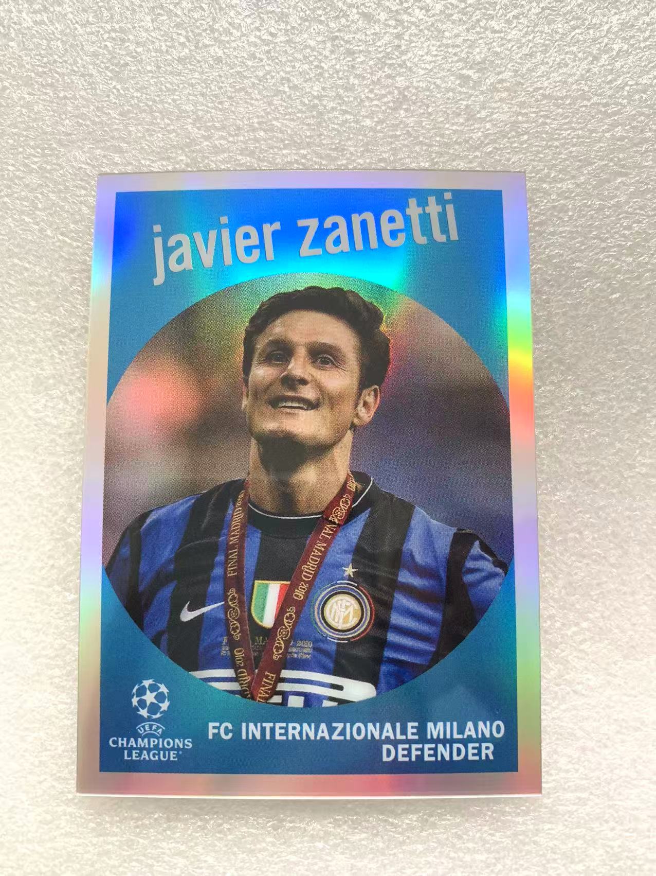 2023 Topps Topps 欧冠Chrome javier zanetti 萨内蒂 国际米兰 阿根廷 复古大头特卡 银折 收藏必备 细节如图