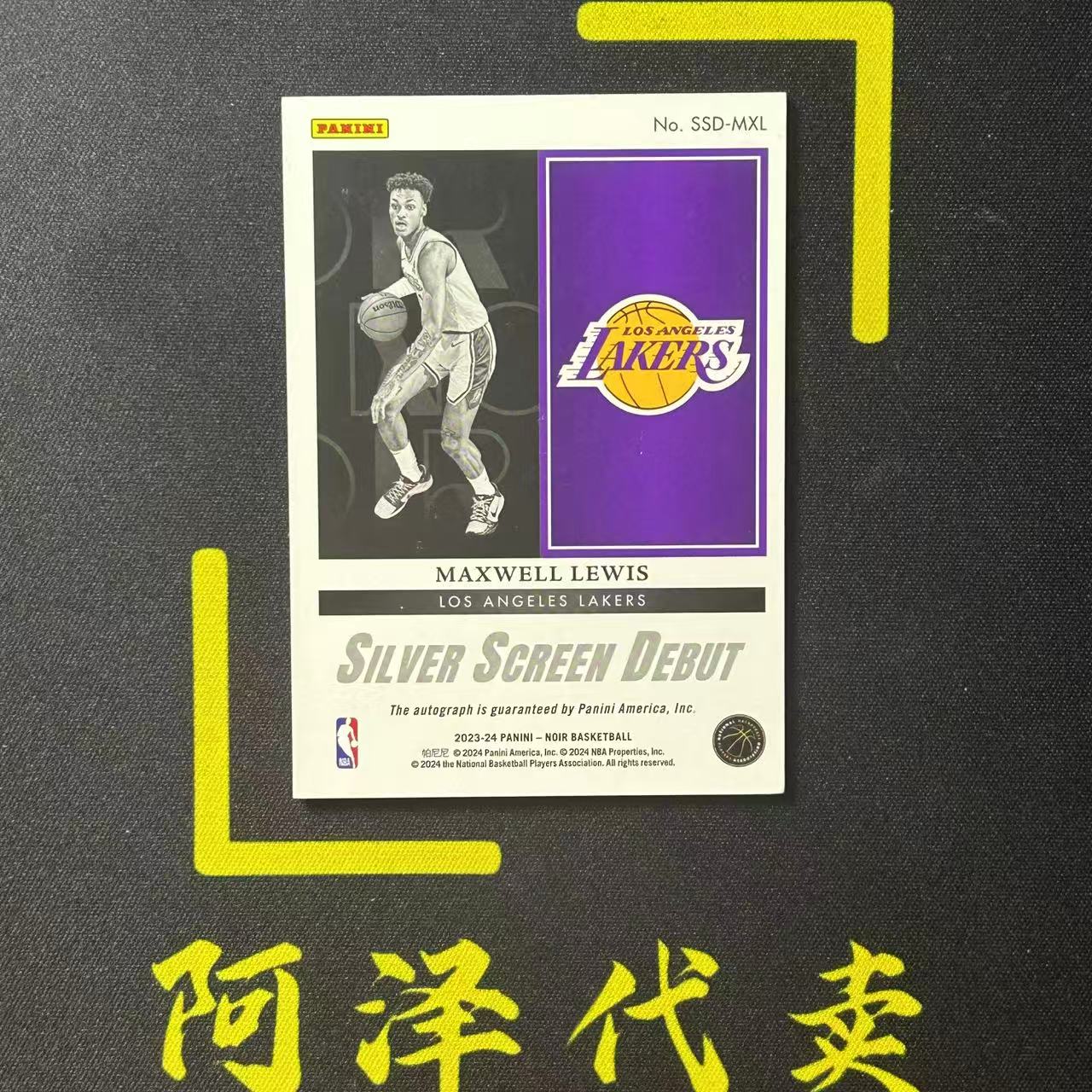 2023-24 Noir 诺尔 Maxwell Lewis 马克斯维尔 刘易斯 湖人 新秀RC /99编 银幕首秀 签字 卡签 Debut 闪版 选图巨帅 细节如图-冰块