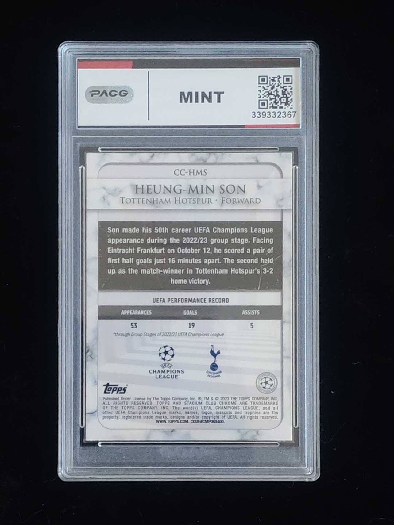 2023 Topps Stadium Club Chrome Heung-Min Son 欧冠 竞技场 热刺 孙兴慜 大理石特卡 卡品如图 收藏必备