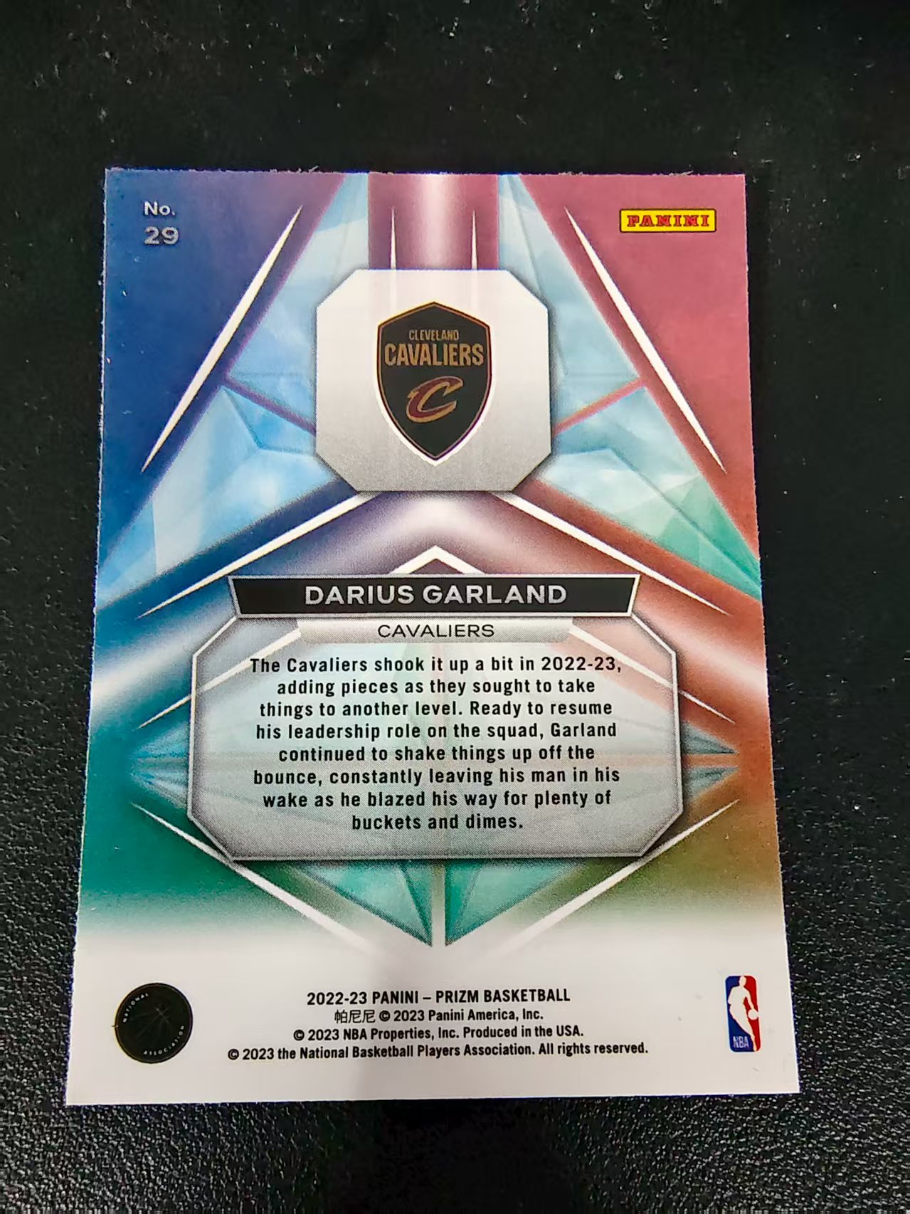 【可合并,不累计】2022-23 Panini Prizm Darius Garland 达里厄斯 加兰 骑士 棱镜特卡 PZ 划痕 边角微瑕 介意勿拍 #29