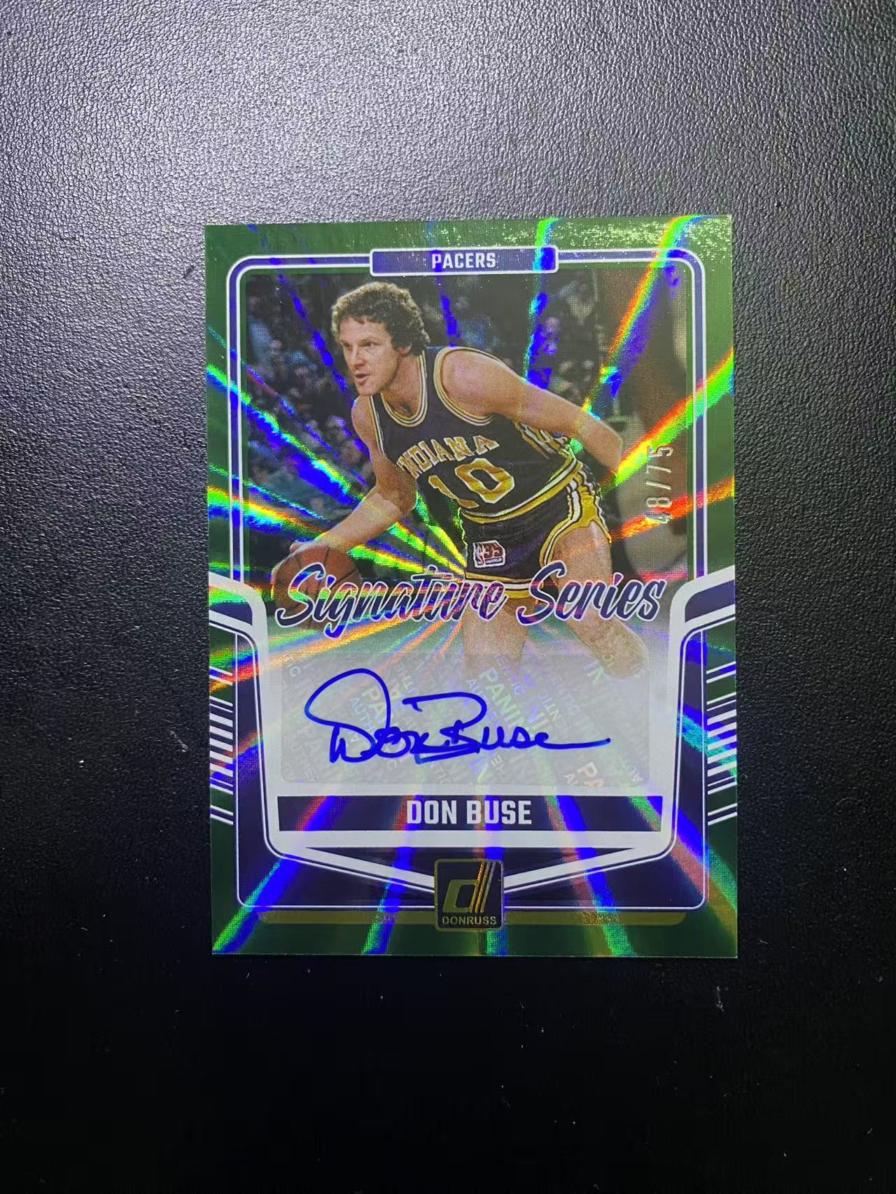 2024-25 Panini Donruss Don Buse 步行者 名宿 唐 布斯 绿佛光 折射 签字 75编 卡品如图 值得收藏 dm