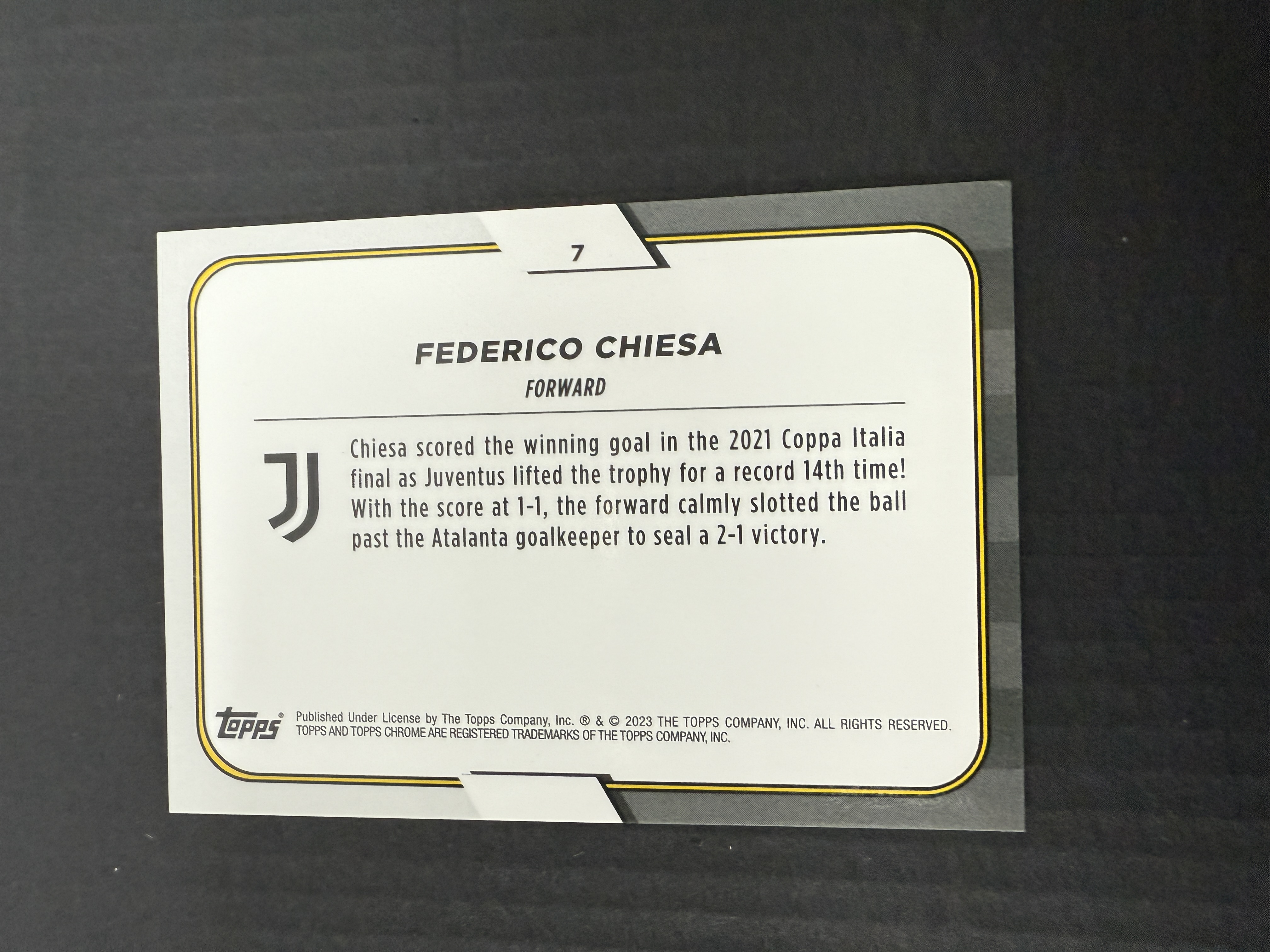【GOAT山羊拍卖】D哥 2023-24赛季 topps chrome尤文图斯队盒系列 小基耶萨 粉折 /125 尤文图斯 品相如图