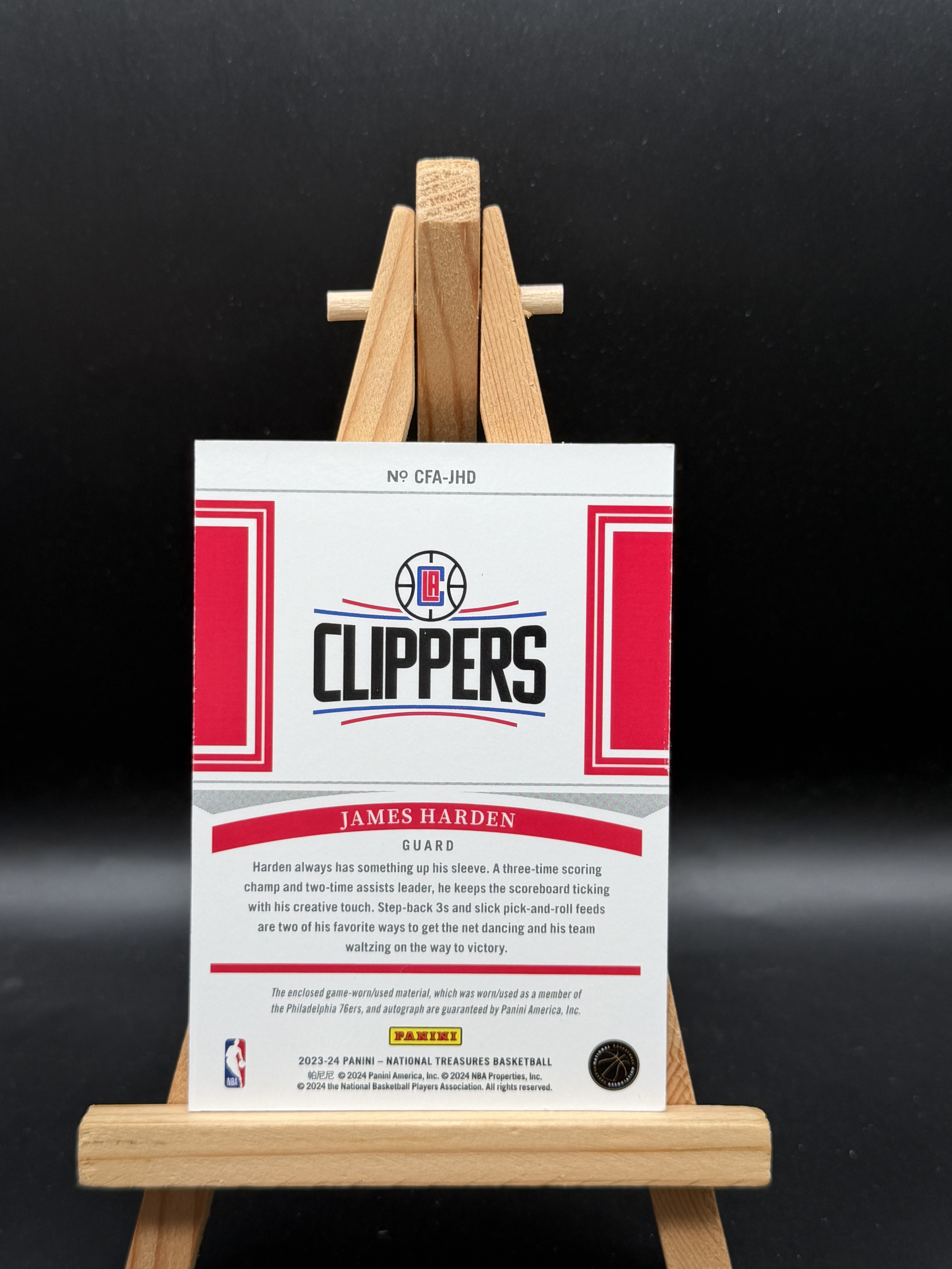 2023-24 Panini National Treasures James Harden 詹姆斯 哈登 快船 国宝 JA PA CLUTCH FACTOR 25编 卡签 签字 GU落场 球衣物料