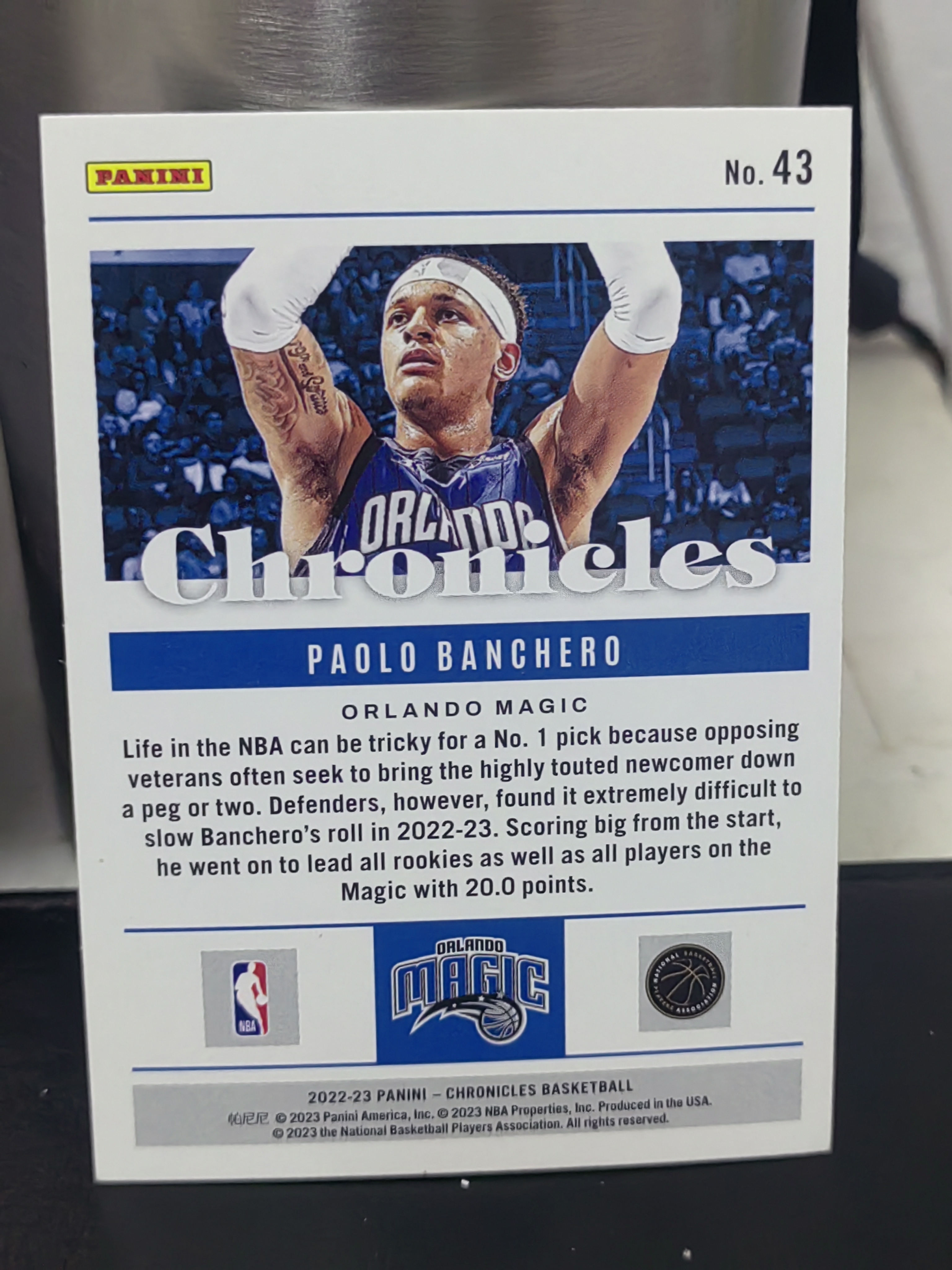 2022-23 Panini Chronicles Paolo Banchero RC 编年史 新秀 保罗 班凯罗 魔术 篮 白边白角 不保卡品 卡品如图