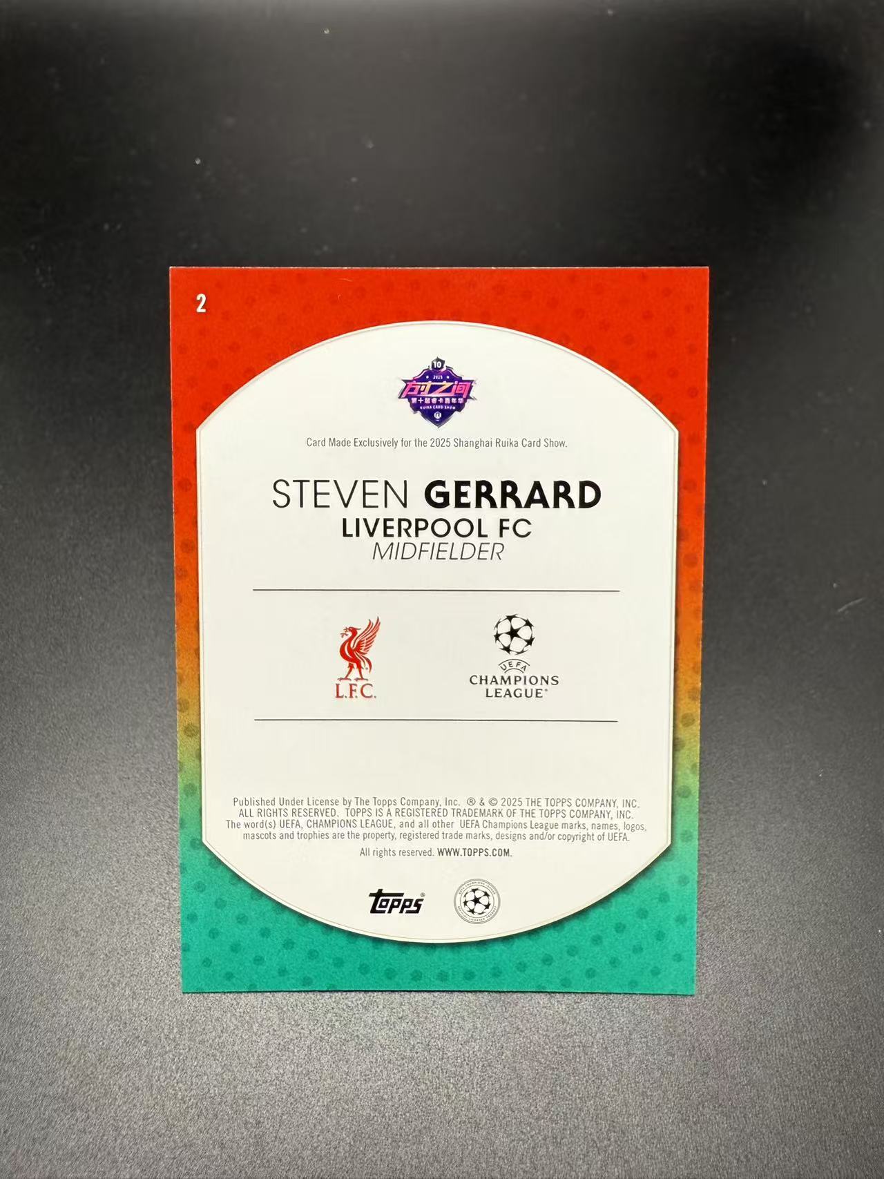 2025 Topps 睿卡嘉年华 Steven Gerrard #2 杰拉德 利物浦 展会包 银折 传奇名宿 专收必备 瑜