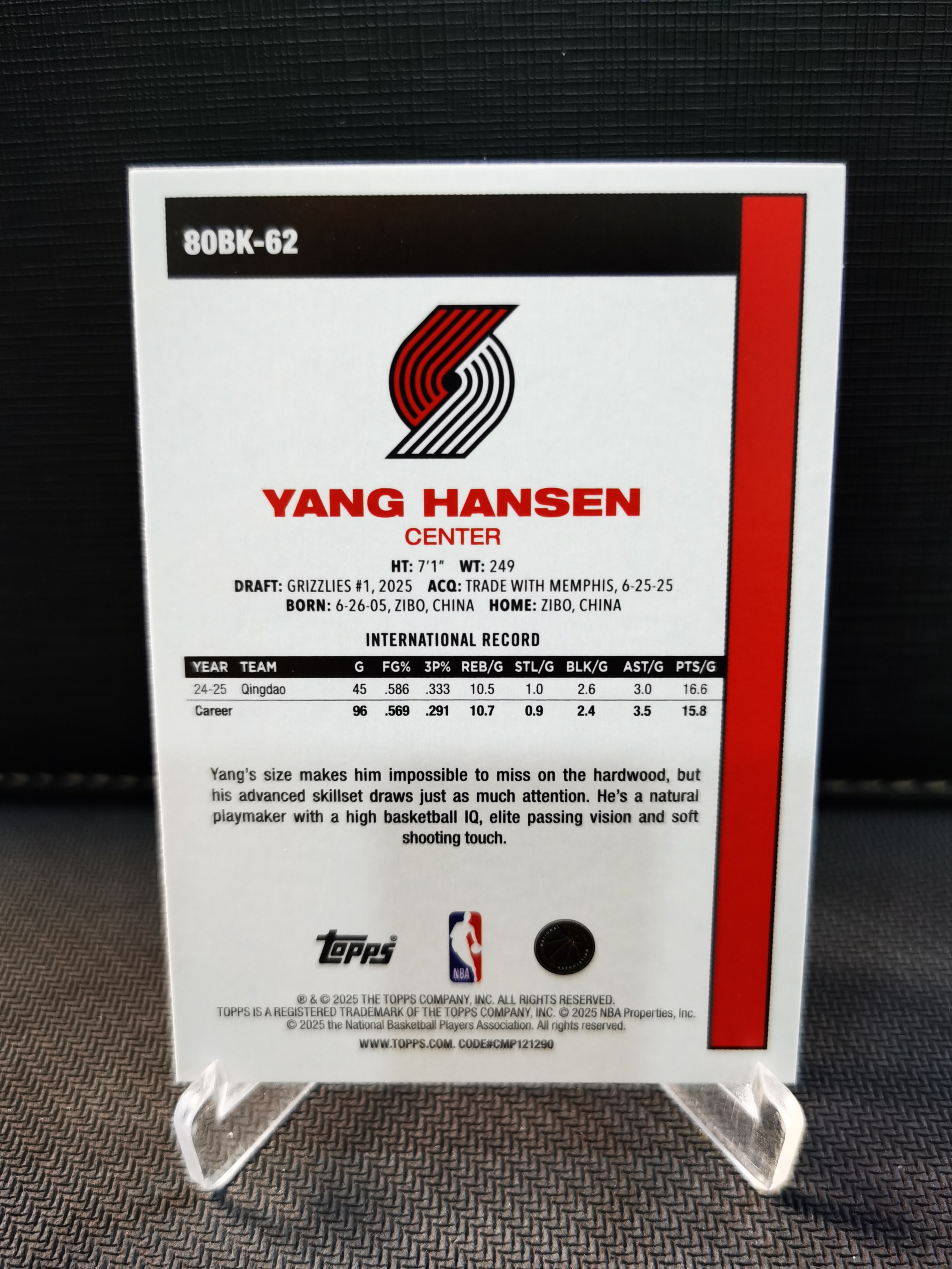 2025-26 Topps flagship 杨翰森 RC 新秀 杨翰森 复古1980 45周年 收藏必备 卡品如图 -猕猴桃-【乌苏拍卖】