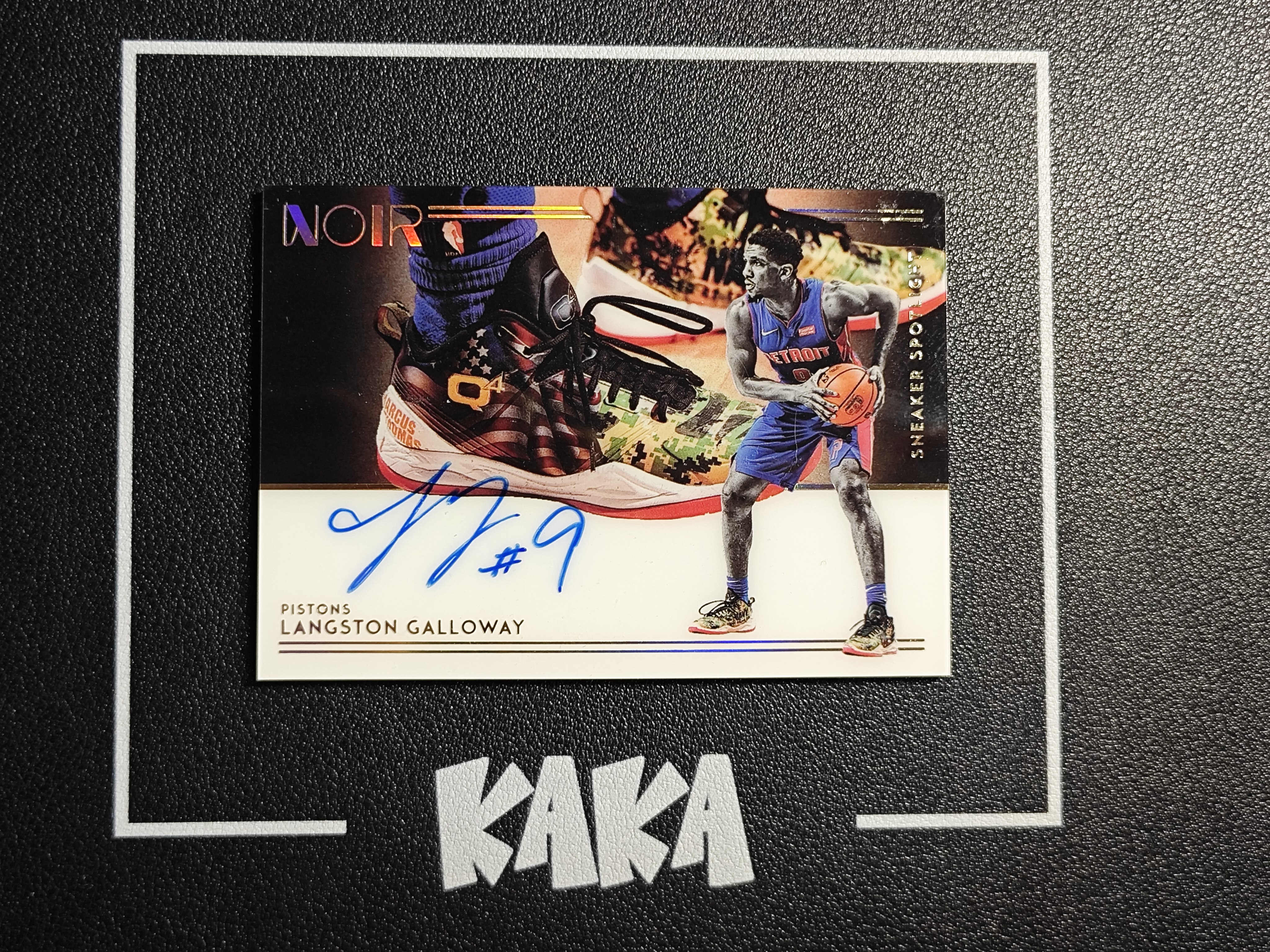 【KAKA】2018-19 Panini Noir Langston Galloway 诺尔 活塞 兰斯顿 加洛韦 99编 卡签 闪版 镜面 鞋灯签 签字 轻印如图 景艺