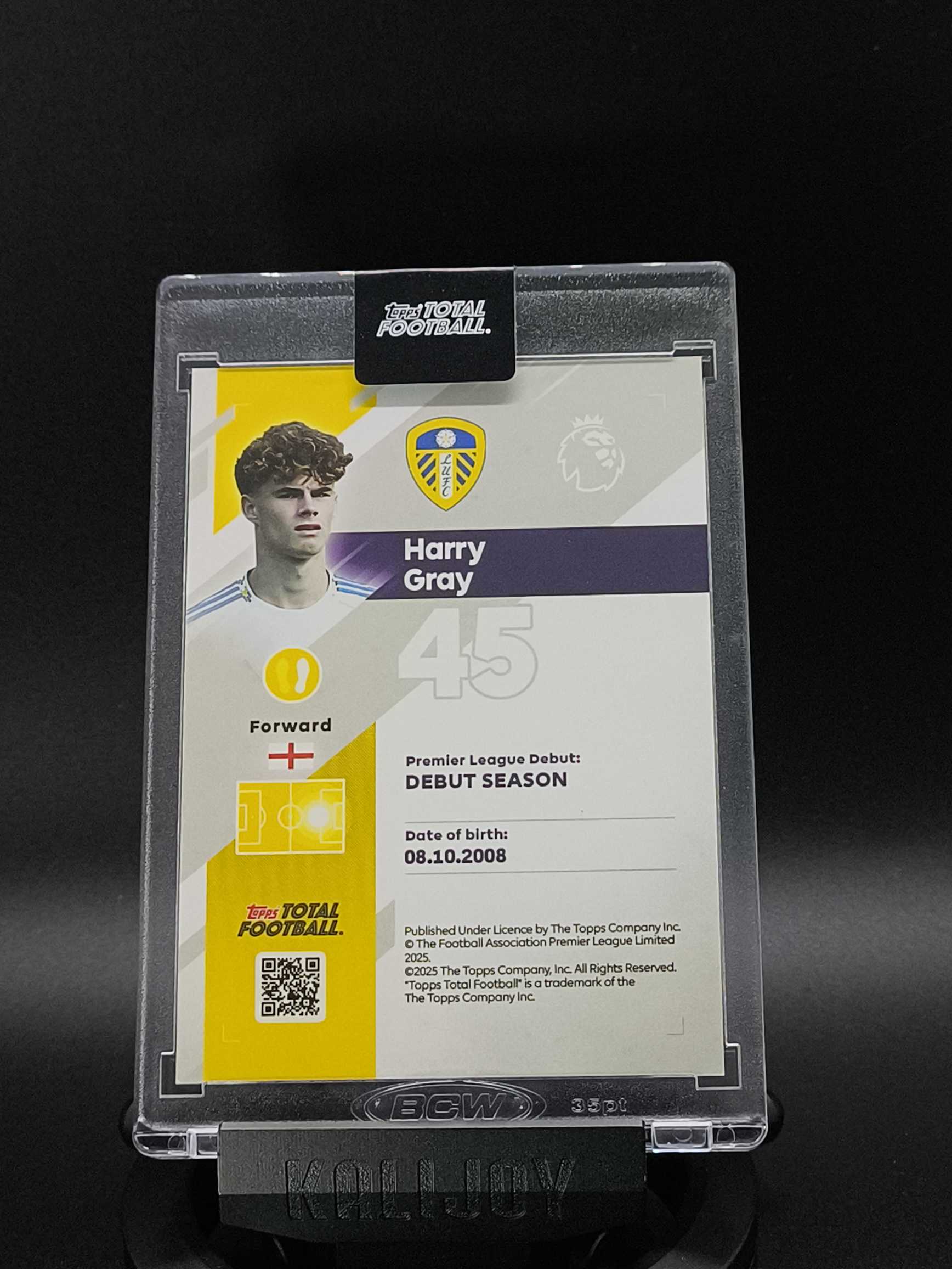 2025-26 Topps Total Football Harry Gray RC 哈里·格雷 利兹联 英格兰 2/5编 英超 新秀 TTF 原封砖
