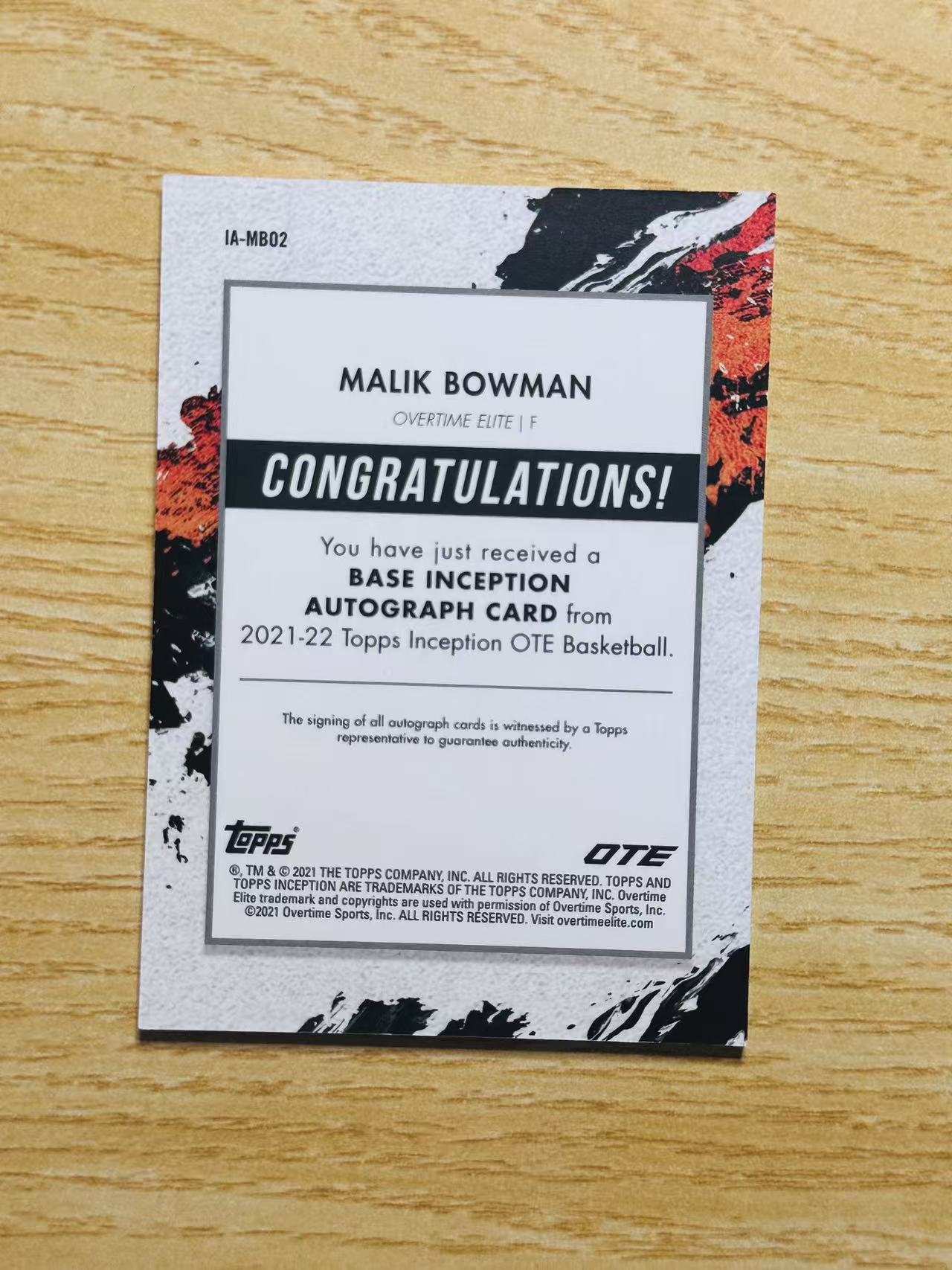 2021-22 Topps 盗梦空间 bowman 嘿嘿代卖 鲍曼 签字 卡签 25编 25/25 尾编 收藏必备