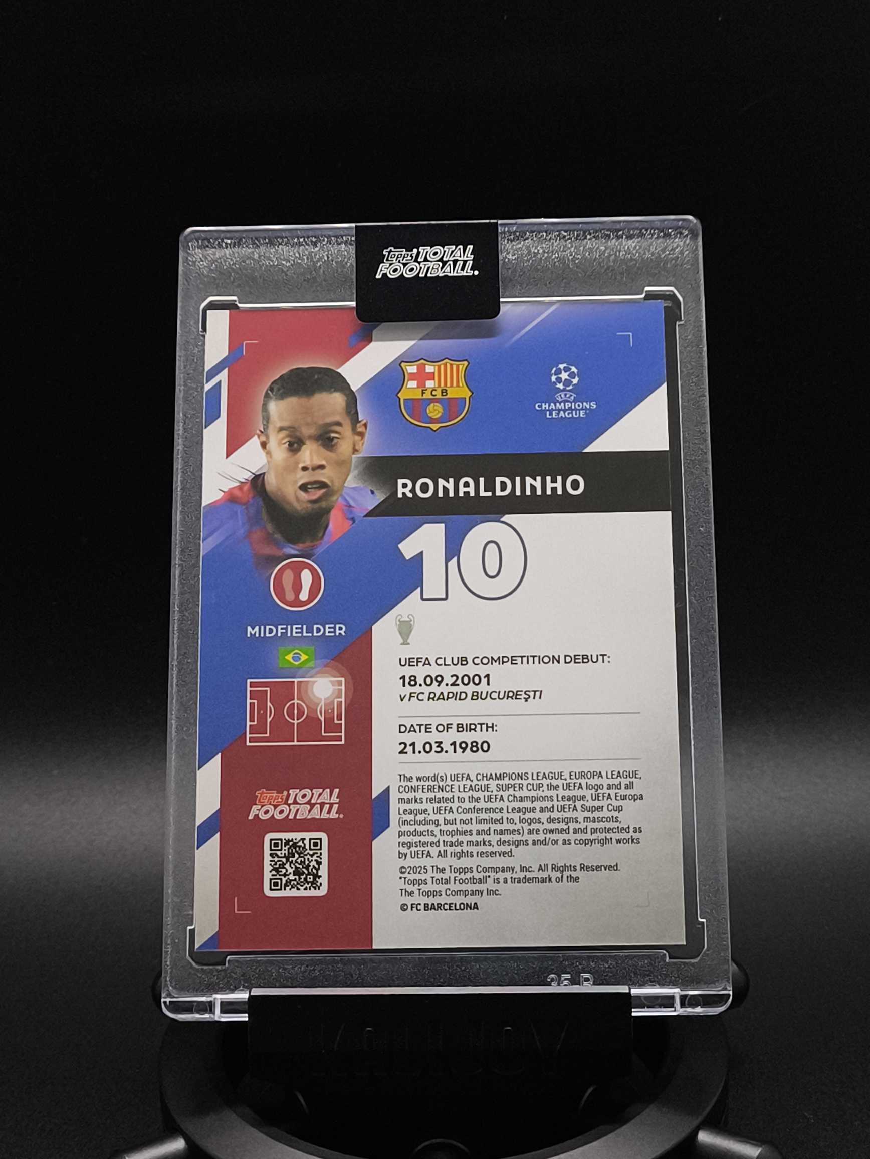 2025-26 Topps Total Football Ronaldinho 罗纳尔迪尼奥 小罗 巴塞罗那 巴西 1/10编 首编 TTF 原封砖