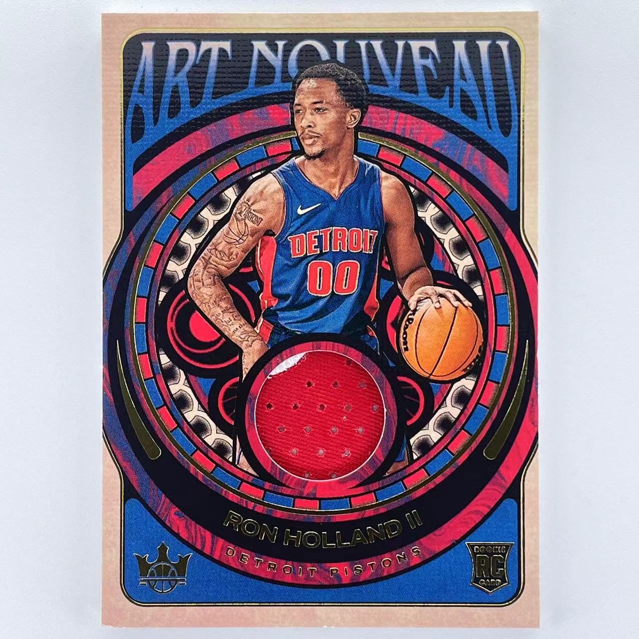 T 2024-25 Panini Court Kings Ron Holland II RC 罗恩 霍兰德二世 活塞 新秀 油画 双色Patch 球衣物料 Art Nouveau 金版 轻印如图 BM033