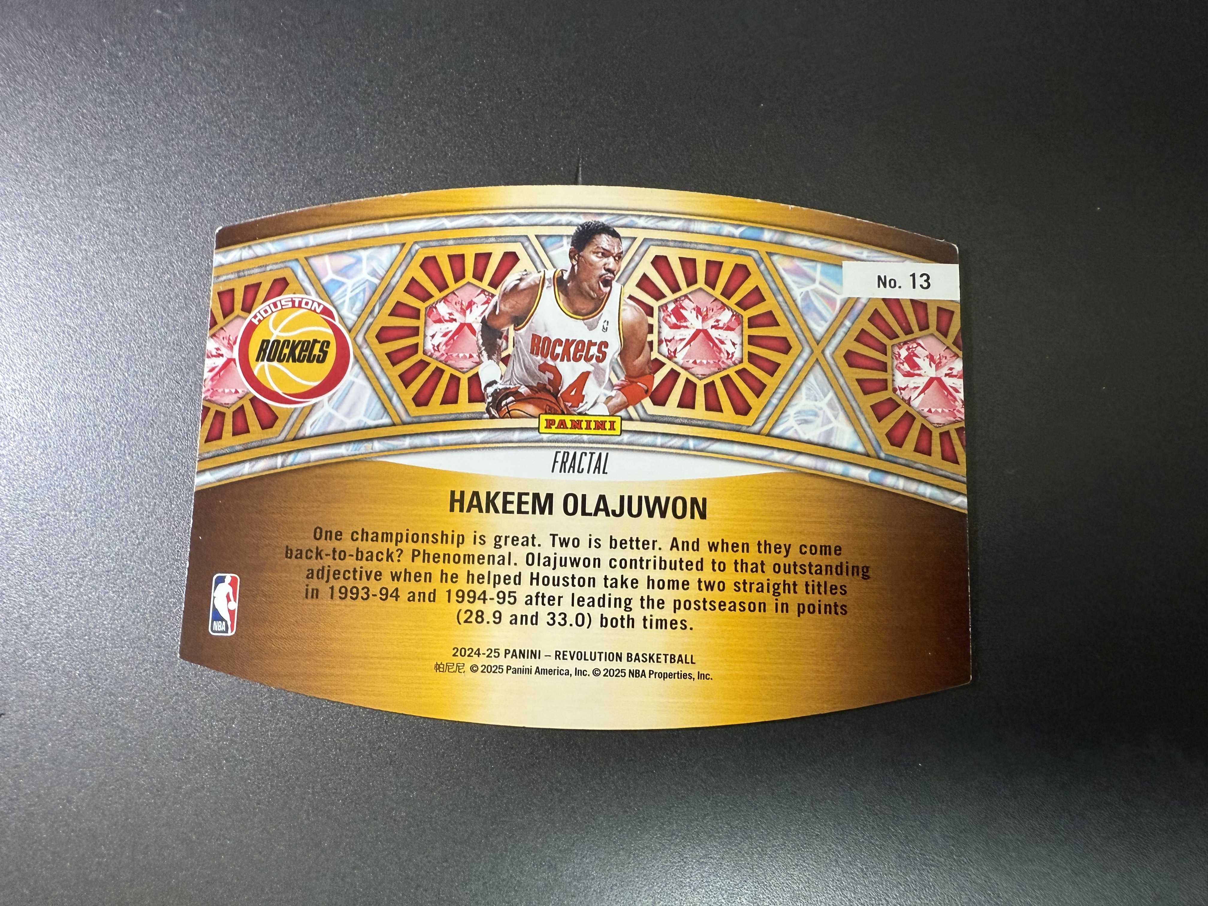 2024-25 Panini Revolution Hakeem Olajuwon 哈基姆 奥拉朱旺/大梦 热火队 冠军戒指 夺冠 折射 什