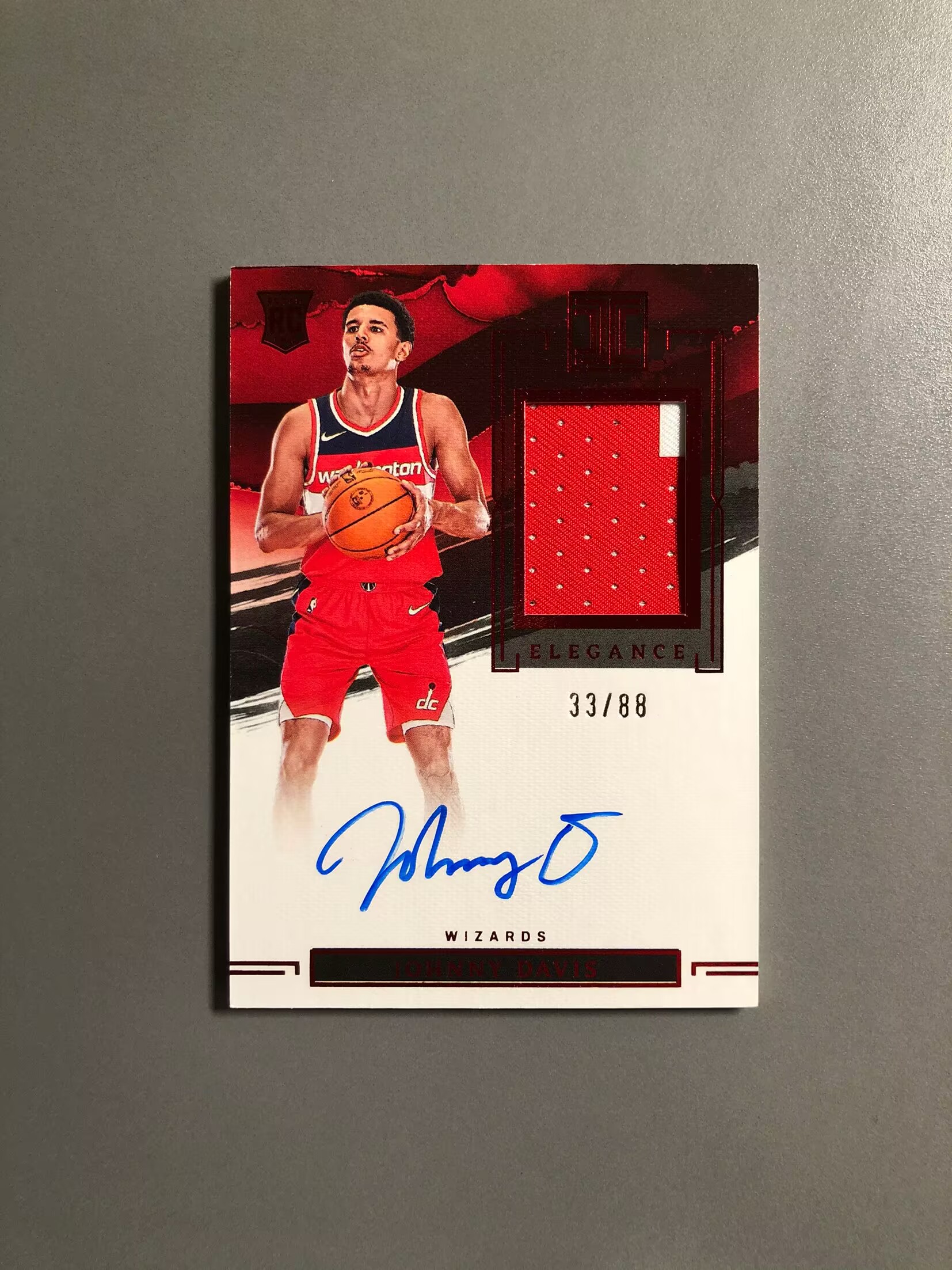 2022-23 Panini Impeccable Johnny Davis RC 约翰尼·戴维斯 奇才 新秀 RC 球衣 签字 卡签 RPA 中国红 88编 切割暴力 实卡好看 卡品如图 FT032