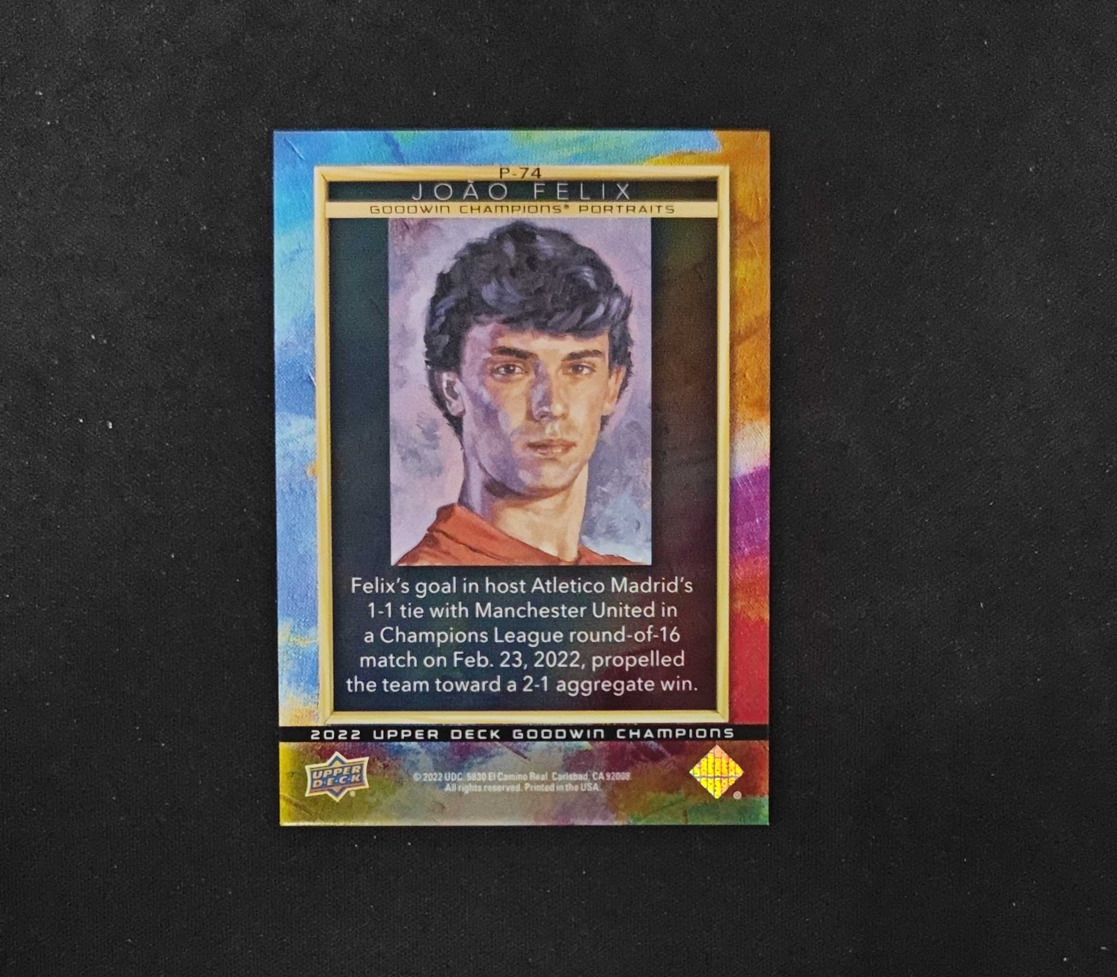2022 Upper Deck GOODWIN Joao Felix 【SC拍卖】古德温 足球 菲利克斯 油画肖像特卡 大比例 收藏必备(天才小狗熊)