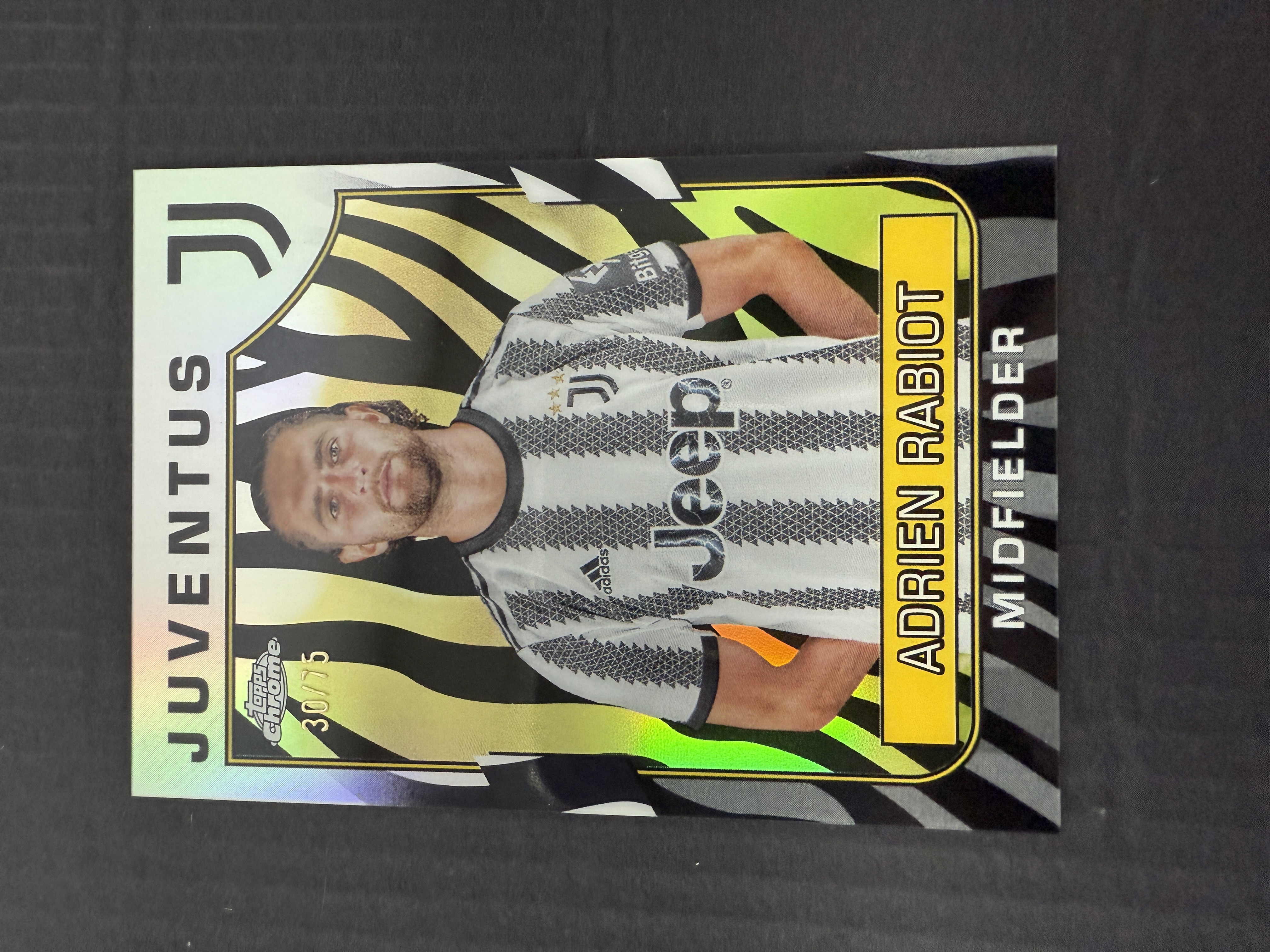 【GOAT山羊拍卖】D哥 2023-24赛季 topps chrome尤文图斯队盒系列 拉波尔特 斑马折 /75 尤文图斯 品相如图