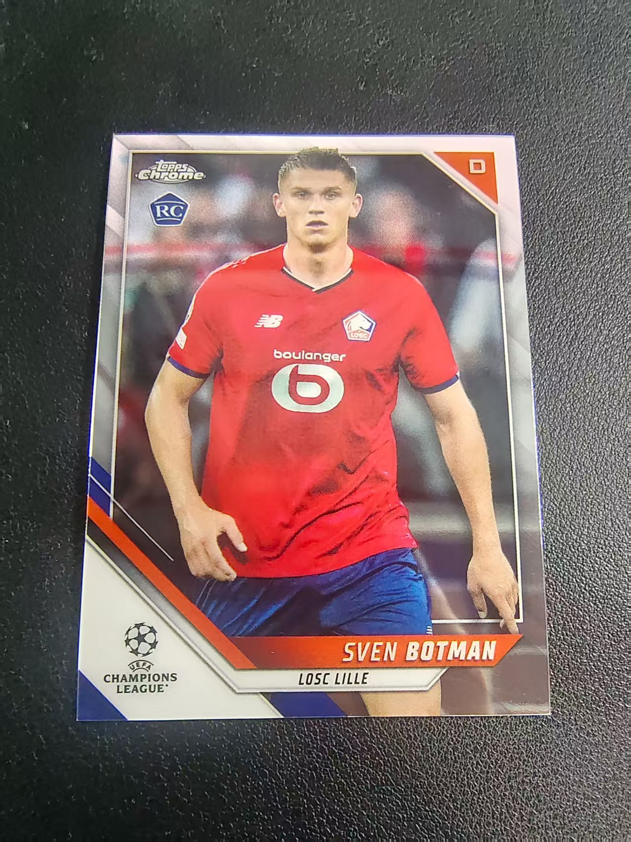 【可合并,不累计】2022 Topps Chrome Sven Botman RC 里尔 博特曼 新秀 RC 欧冠 边角瑕疵 #9