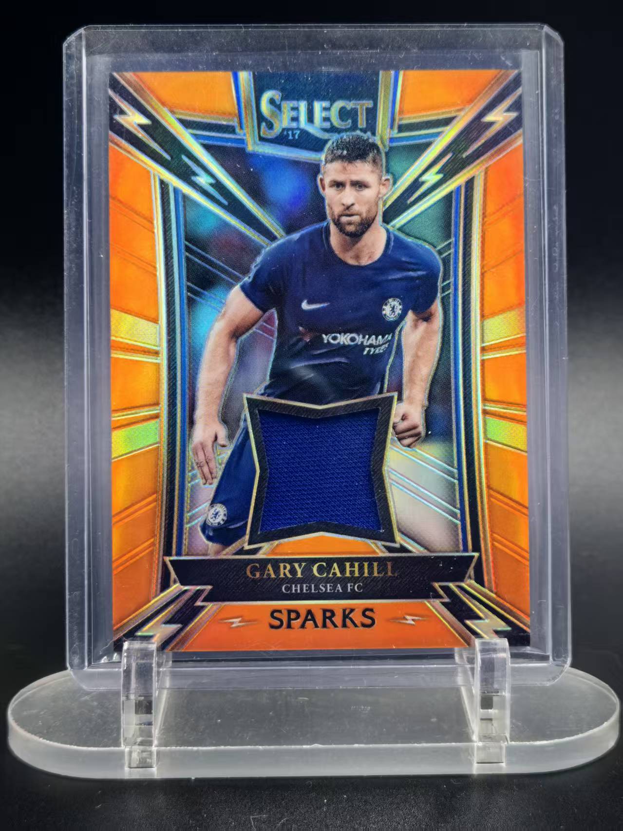 2017-18 Panini Select Gary Cahill #SP-GC 加里 卡希尔 切尔西传奇 落场球衣 橙折 50/75编
