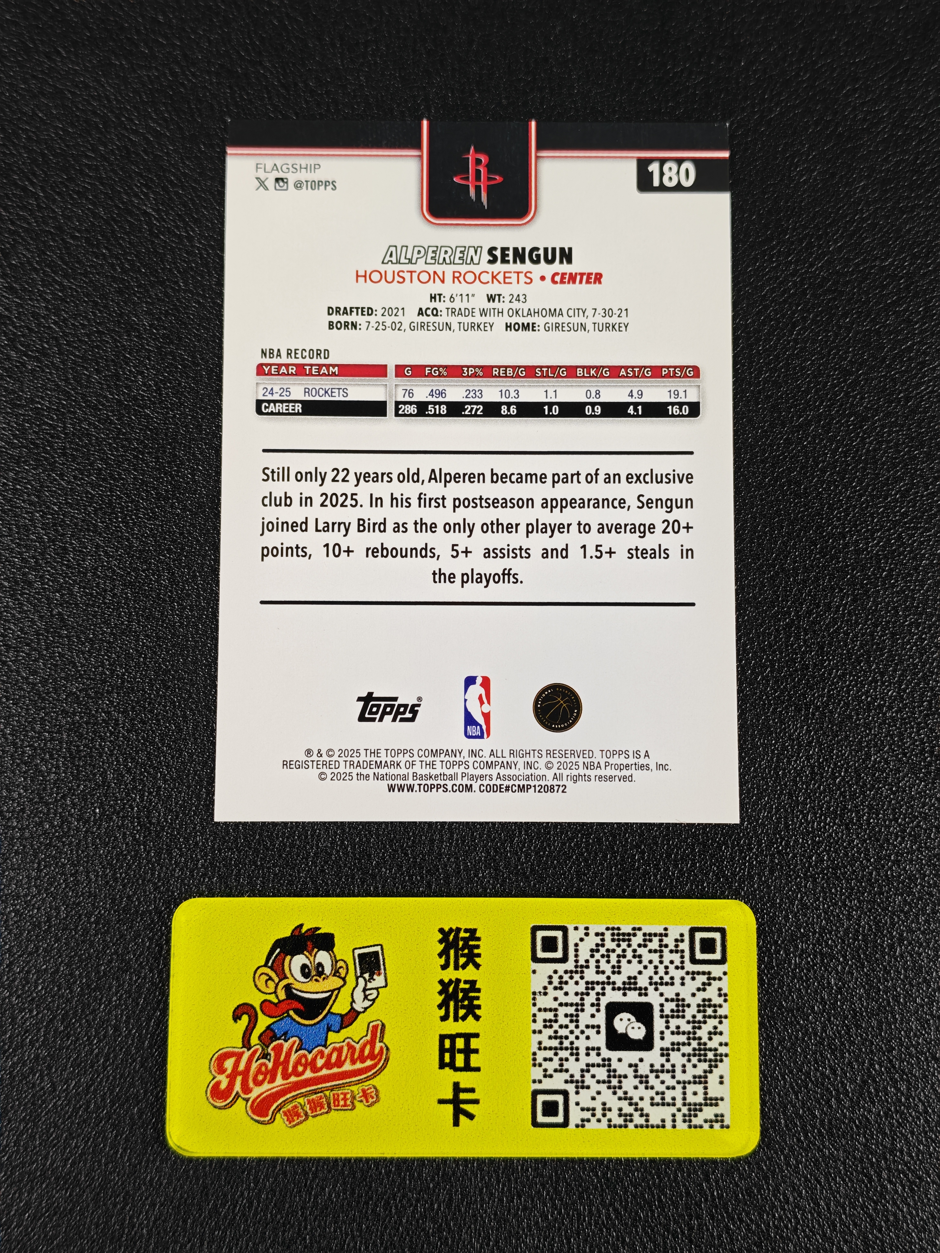 2025-26 Topps flagship Alperen Sengun 【猴猴旺卡】火箭 申京 篮网 橙折 16/25编 近期大热门 卡品如图 接代拍 【阿龙】